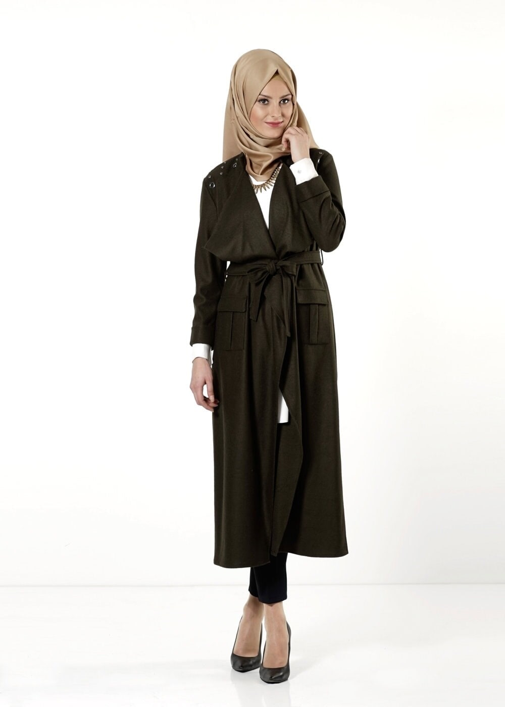 Tesettür giyim HAKİ 4197 BETY TUNİK 36/44(38-40) TEK42