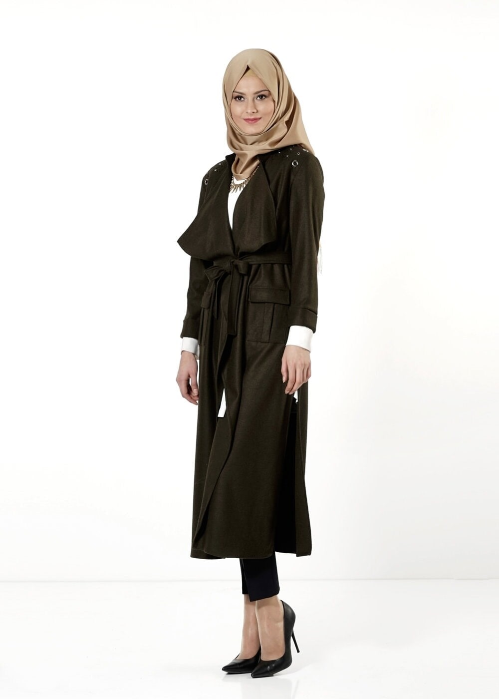 Tesettür giyim HAKİ 4197 BETY TUNİK 36/44(38-40) TEK42