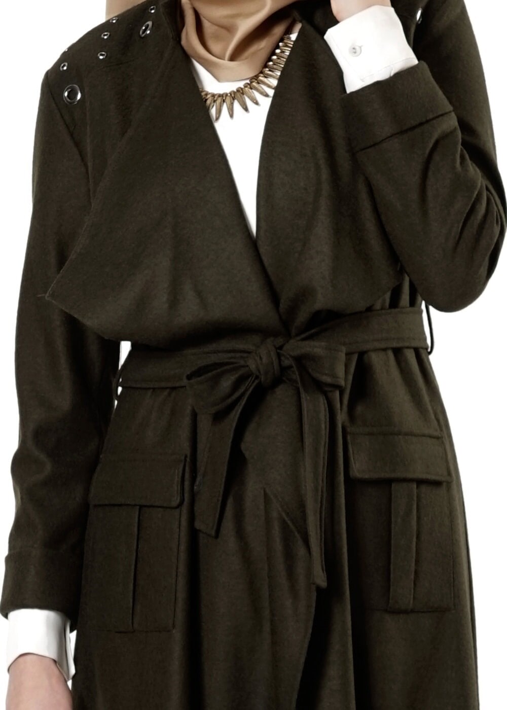 Tesettür giyim HAKİ 4197 BETY TUNİK 36/44(38-40) TEK42