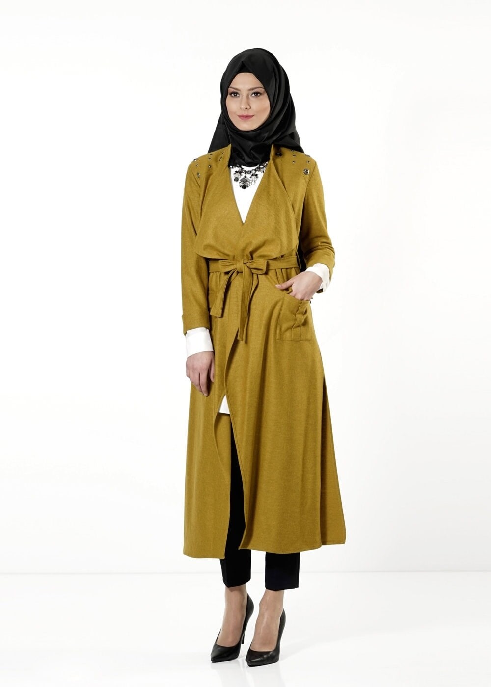 Tesettür giyim YEŞİL 4197 BETY TUNİK 36/44(38-40) TEK42