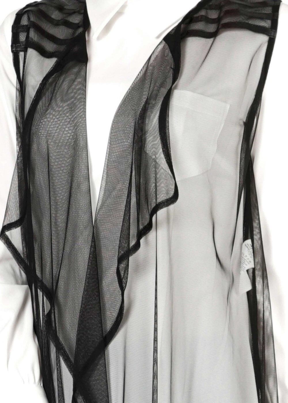 Tesettür giyim SİYAH ASİMETRİK KESİM TÜL YELEK 4027 