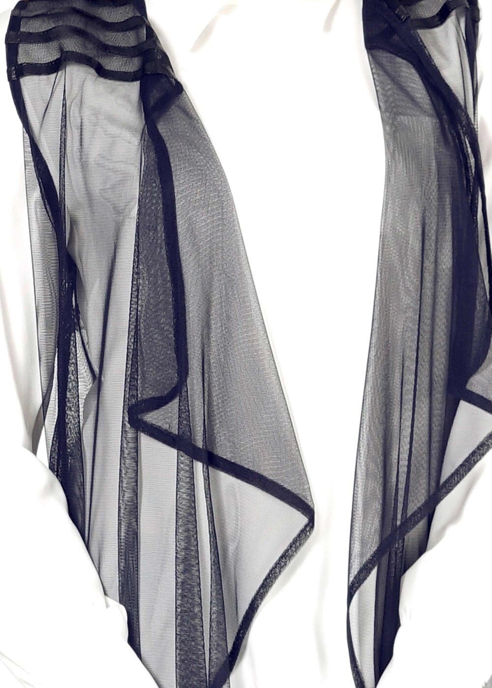 Tesettür giyim LACİVERT ASİMETRİK KESİM TÜL YELEK 4027 