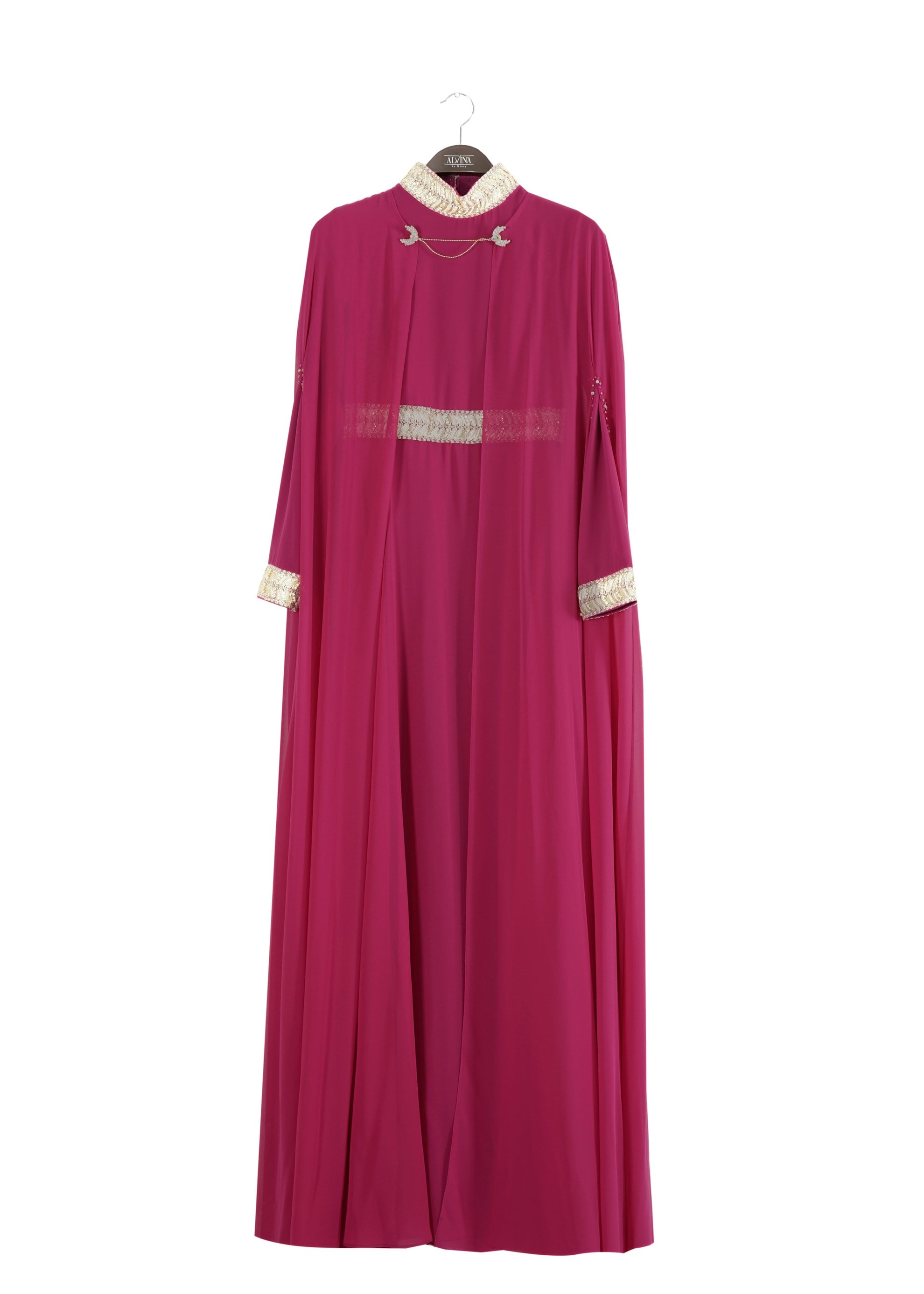 Tesettür giyim MOR 5179 Multi Şifon 2&prime;Li Tesettür Elbiseli Abiye 38/42