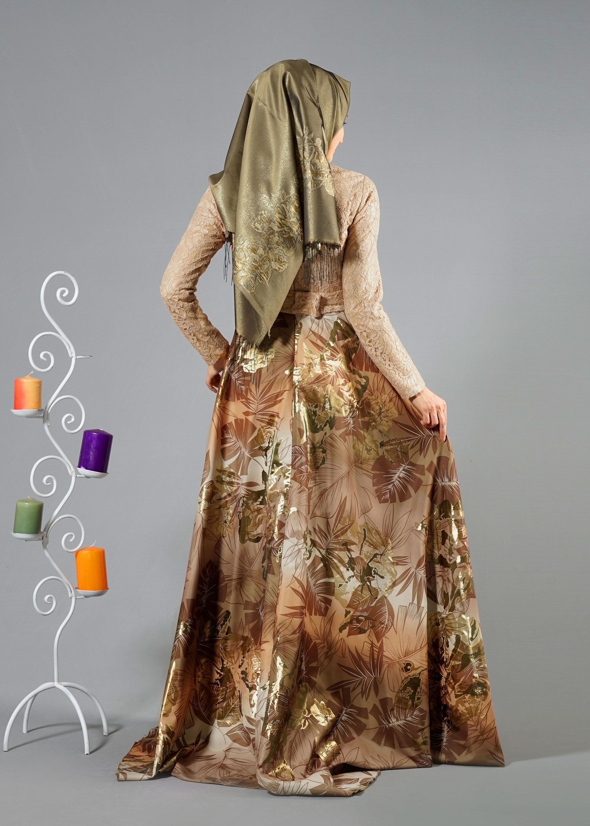 Tesettür giyim ALTIN 5220 40379 Tesettür Abiye 36/40(38) TEK38