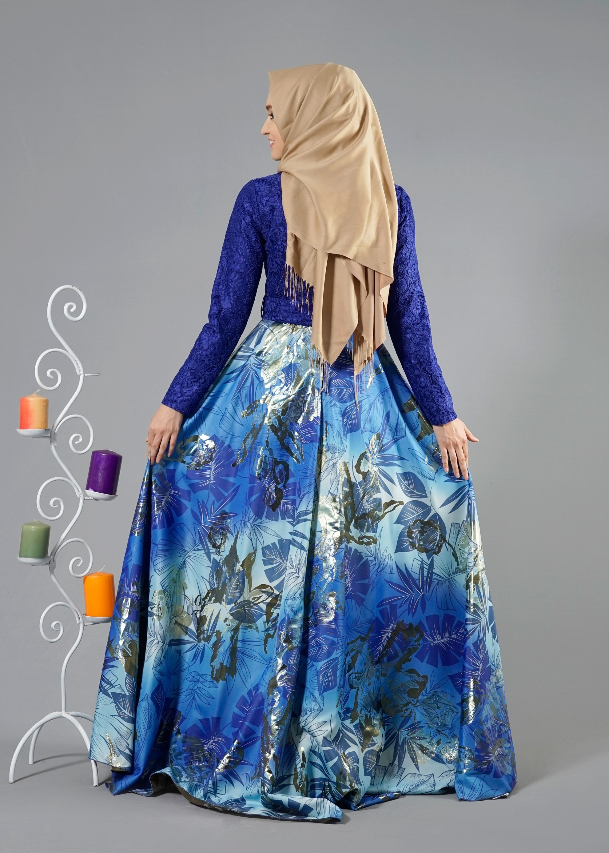 Tesettür giyim LACİVERT 5220 40379 Tesettür Abiye 36/40(38) TEK38