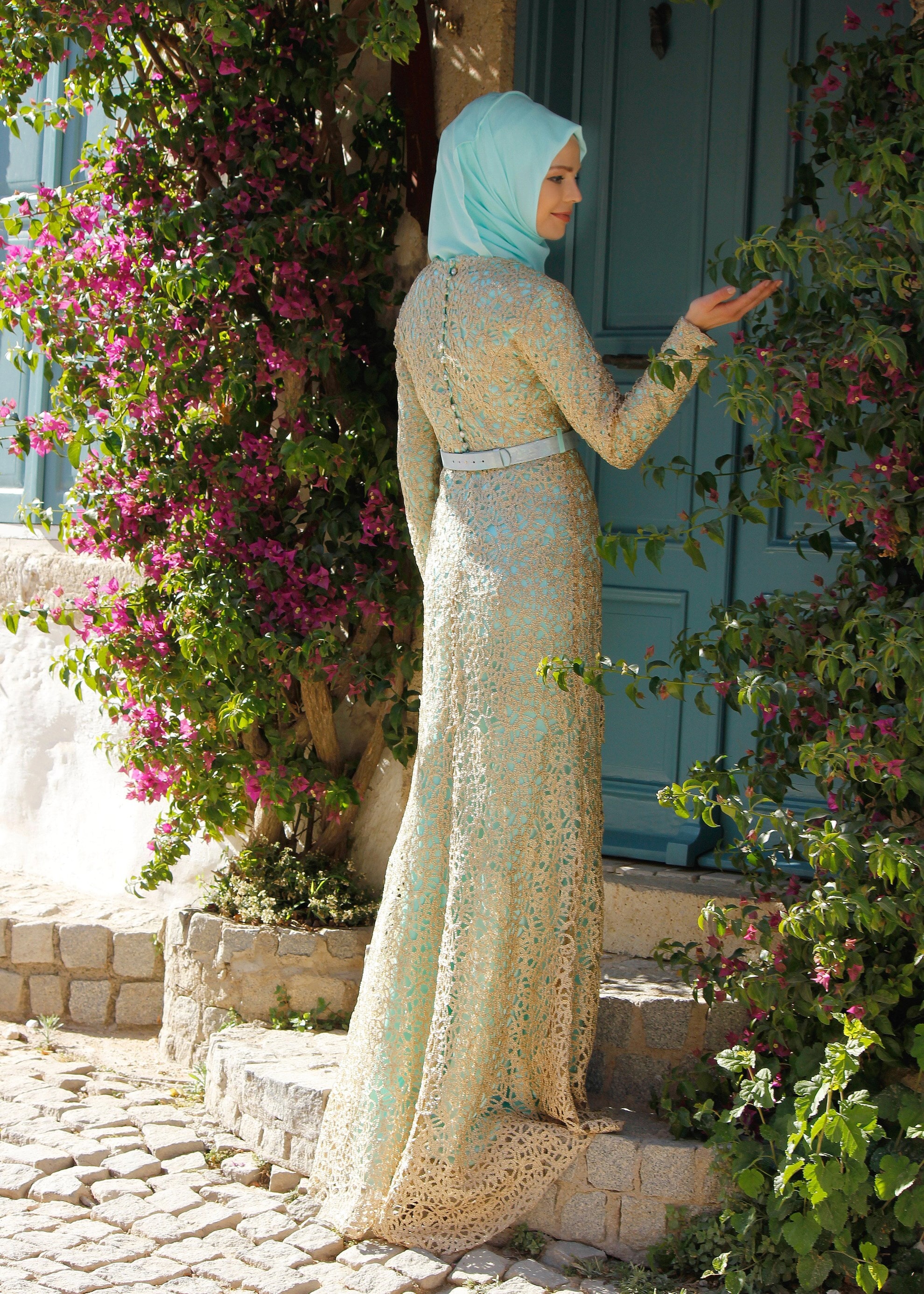 Tesettür giyim ALTIN 5230 Tiffaniy Tesettür Abiye 38/42(38)