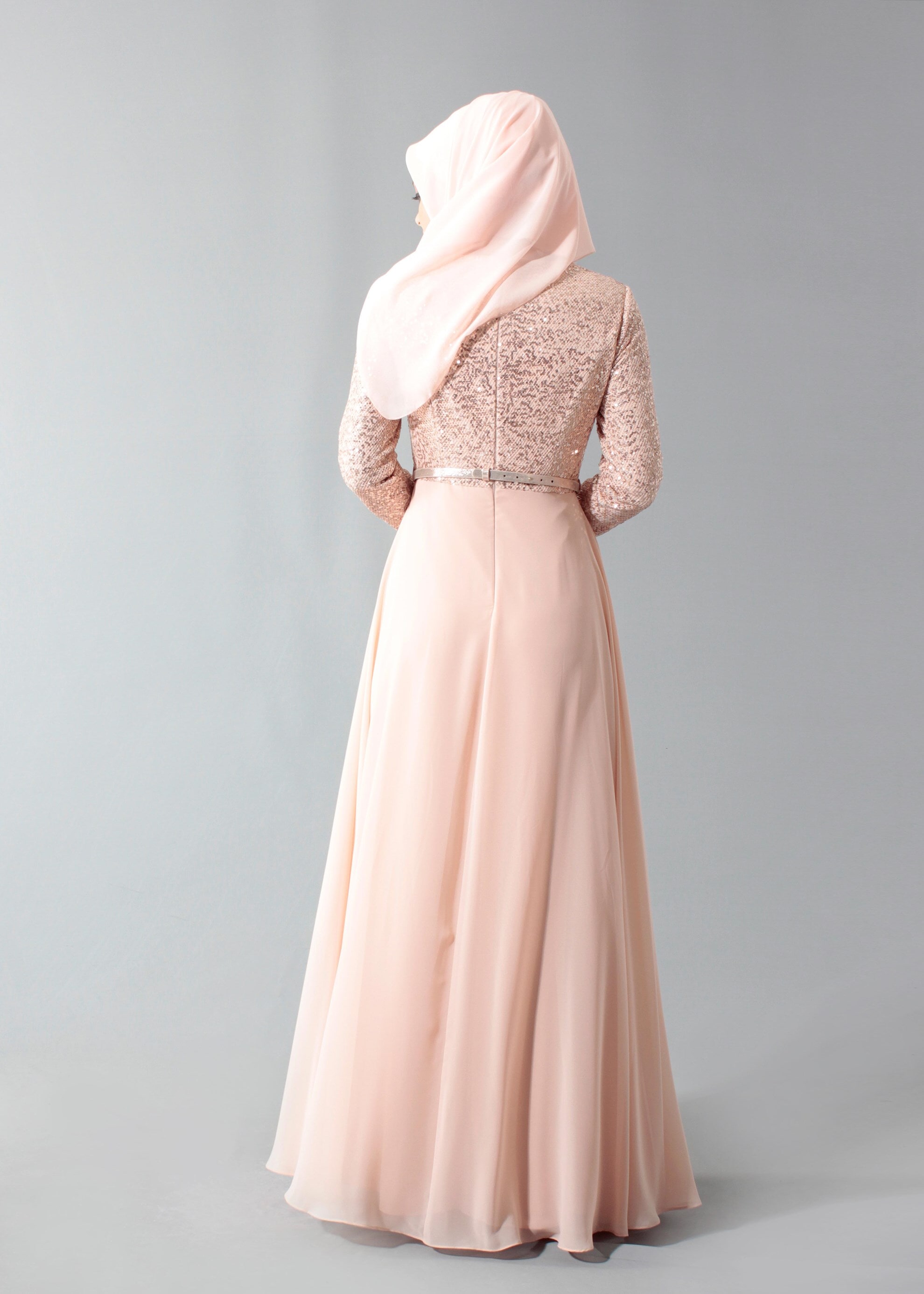 Tesettür giyim PUDRA 5242 CRİSS TESETTÜR ABİYE 38/44