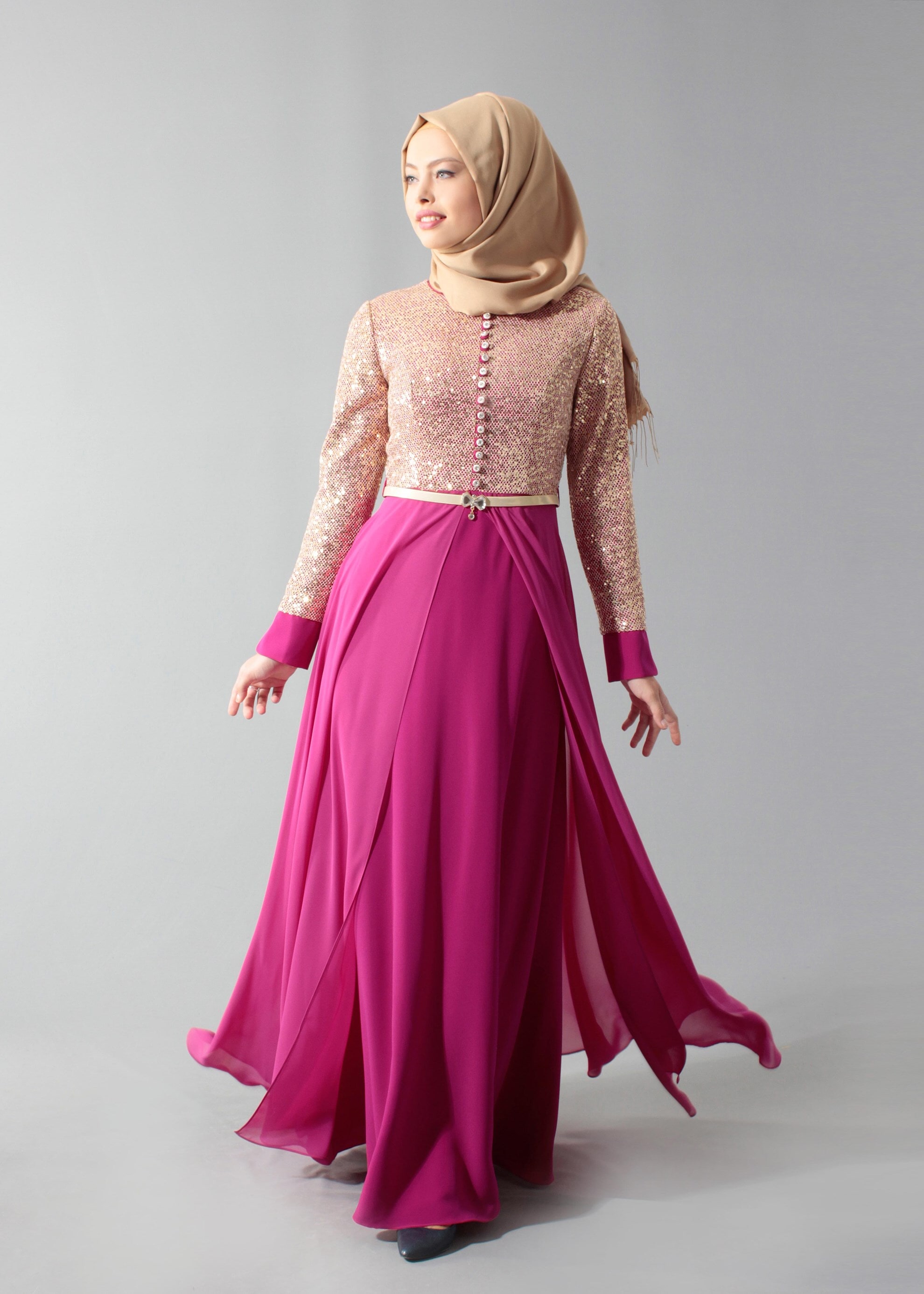 Tesettür giyim MOR 5242 CRİSS TESETTÜR ABİYE 38/44