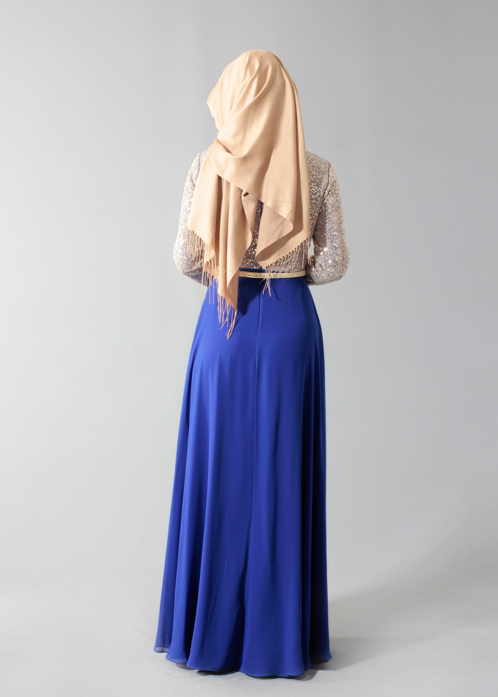 Tesettür giyim MAVİ 5242 CRİSS TESETTÜR ABİYE 38/44