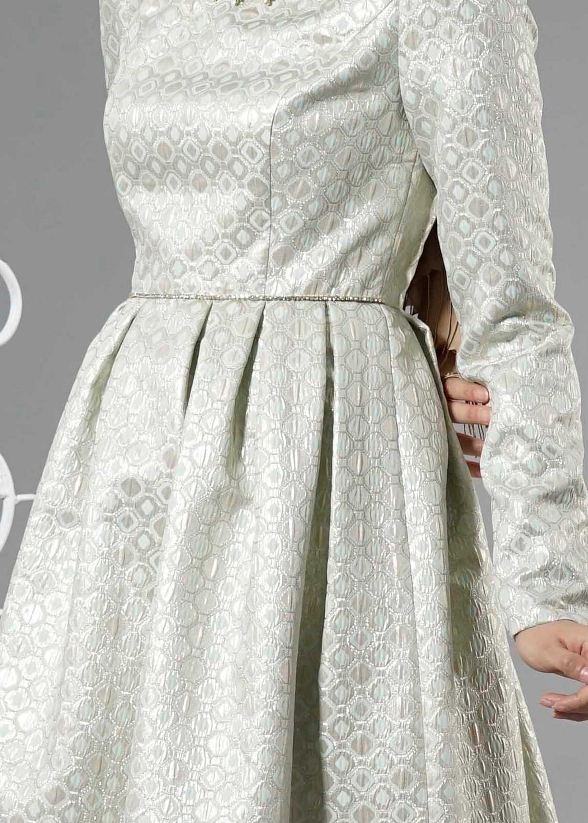 Tesettür giyim YEŞİL 5247 Jakar Tesettür 7689 Abiye 36/40(38) TEK36