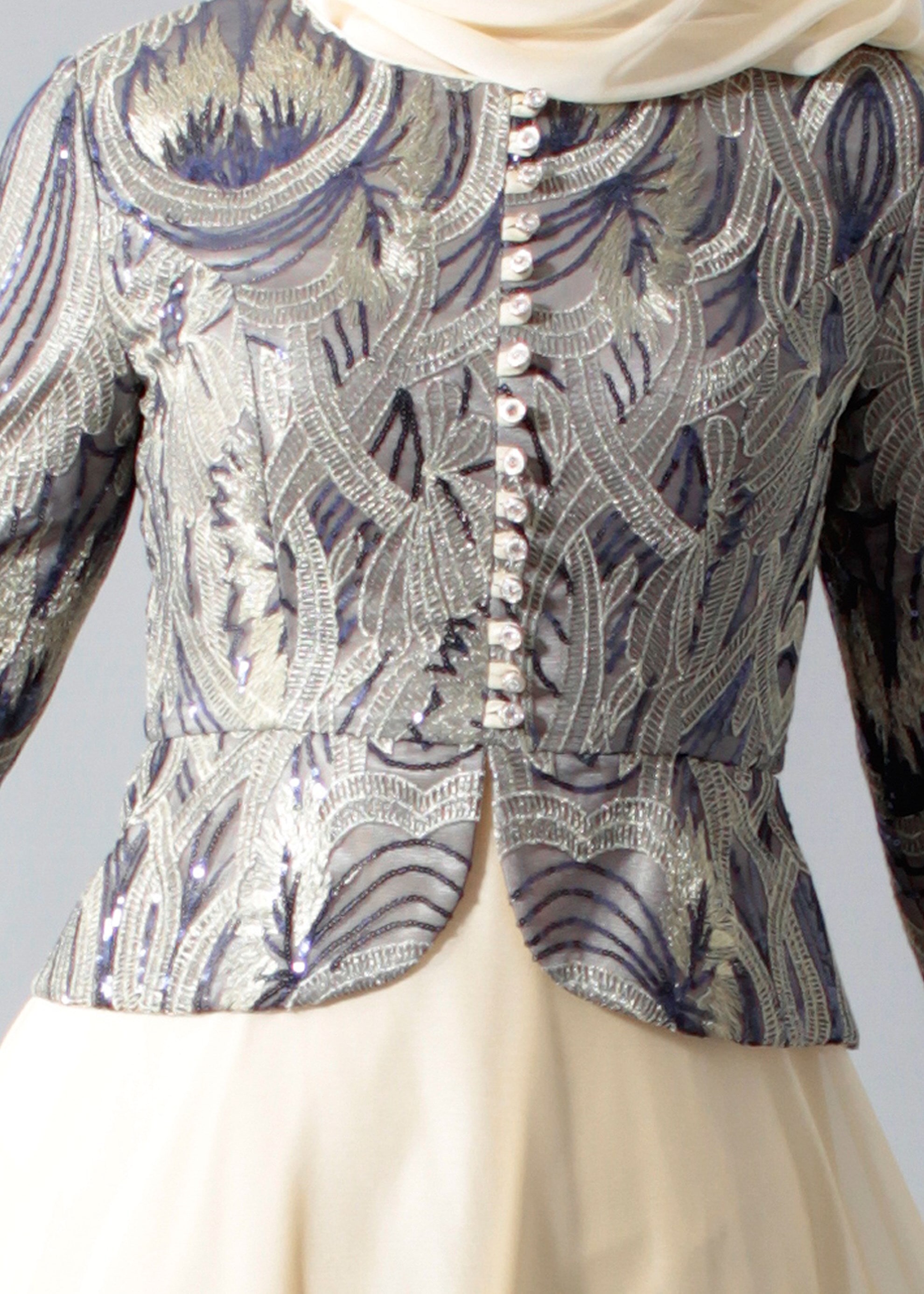 Tesettür giyim LACİVERT 5270 Payet 211 Tesettür Abiye 38/44 TEK40