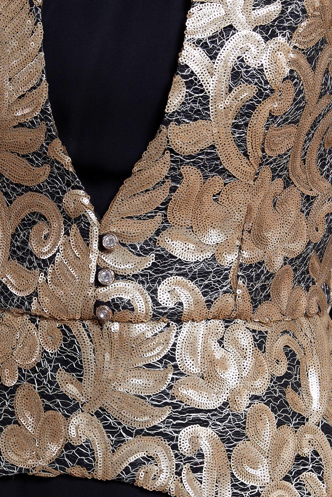 Tesettür giyim SİYAH DESENLİ ŞİFON ABİYE ELBİSE 5277