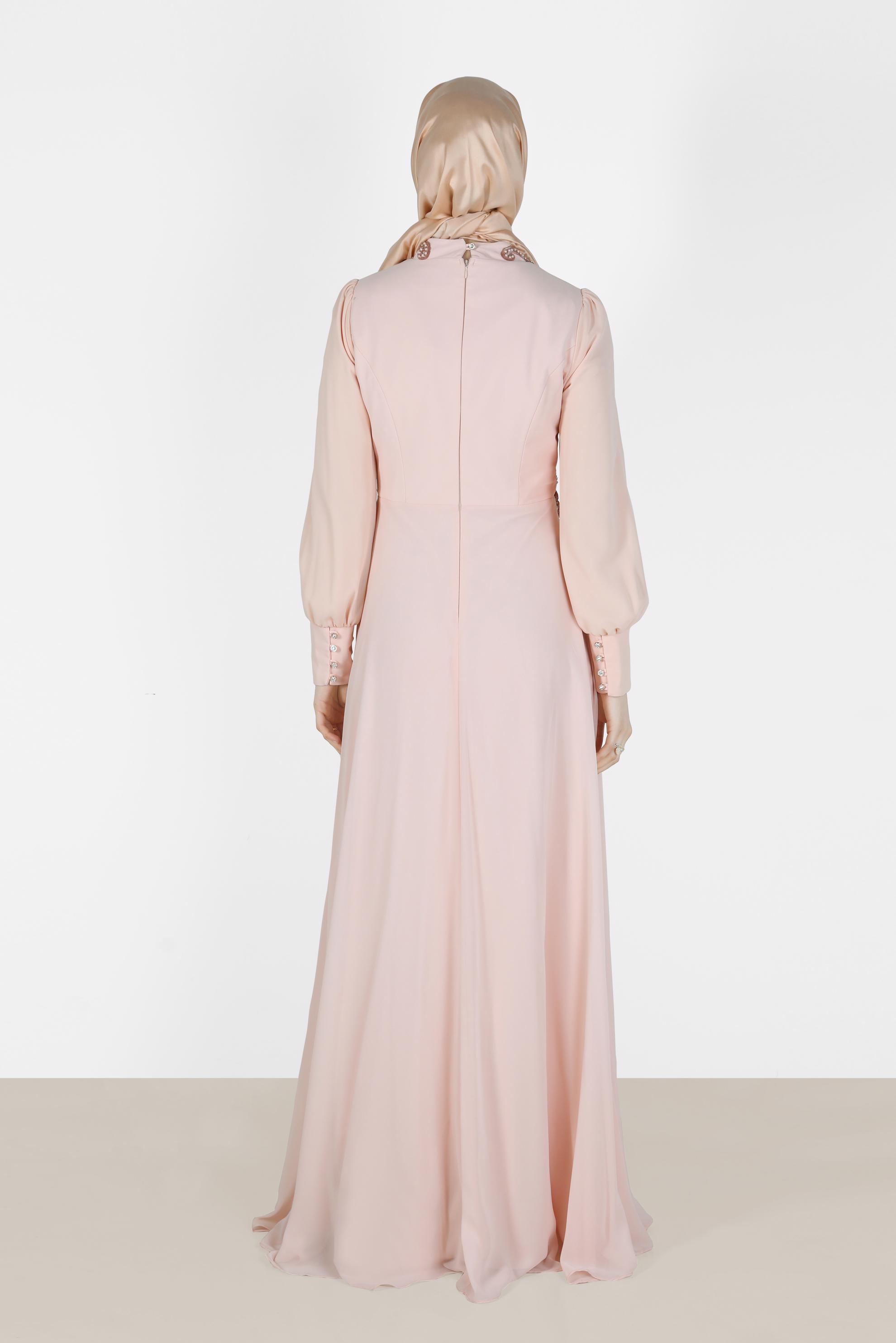 Tesettür giyim PUDRA 5285 New Multi Şifon Tesettür Abiye 38/44