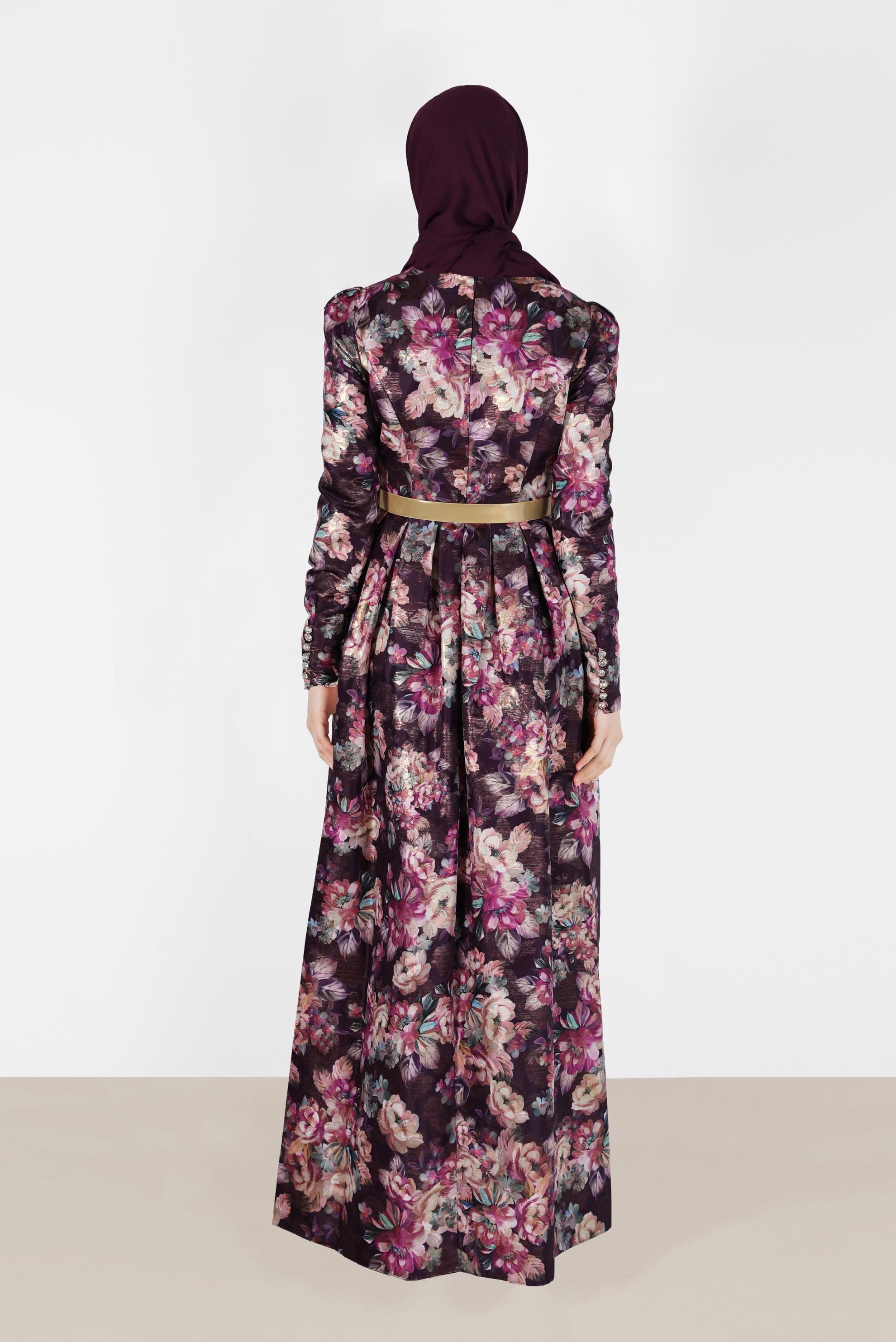 Tesettür giyim MÜRDÜM 5231-1 Jakar Tesettür 1350 Abiye 36/40(38)