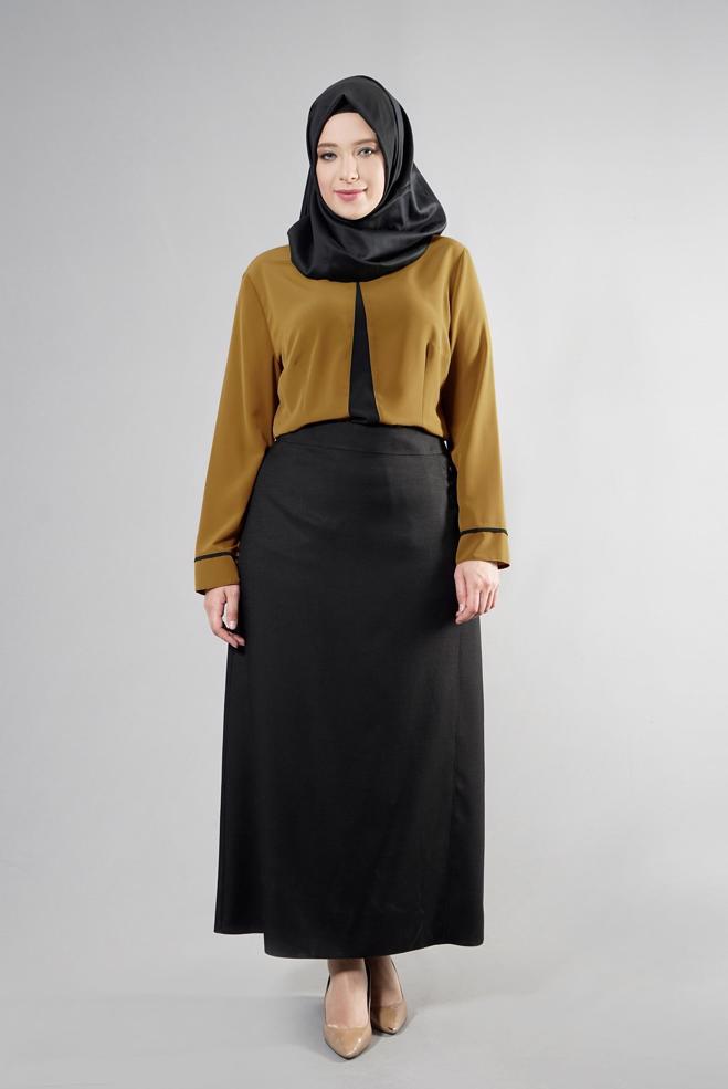 Vêtements hijab VERT BLOUSE DÉTAIL COL BIJOUX 2556 - ALVİNA