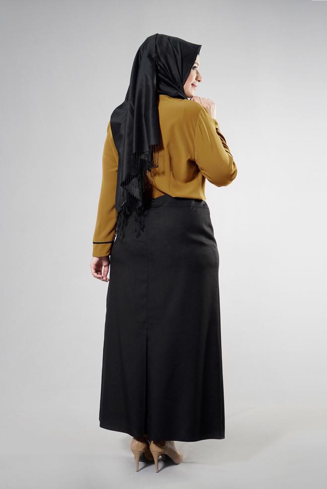 Vêtements hijab VERT BLOUSE DÉTAIL COL BIJOUX 2556 - ALVİNA