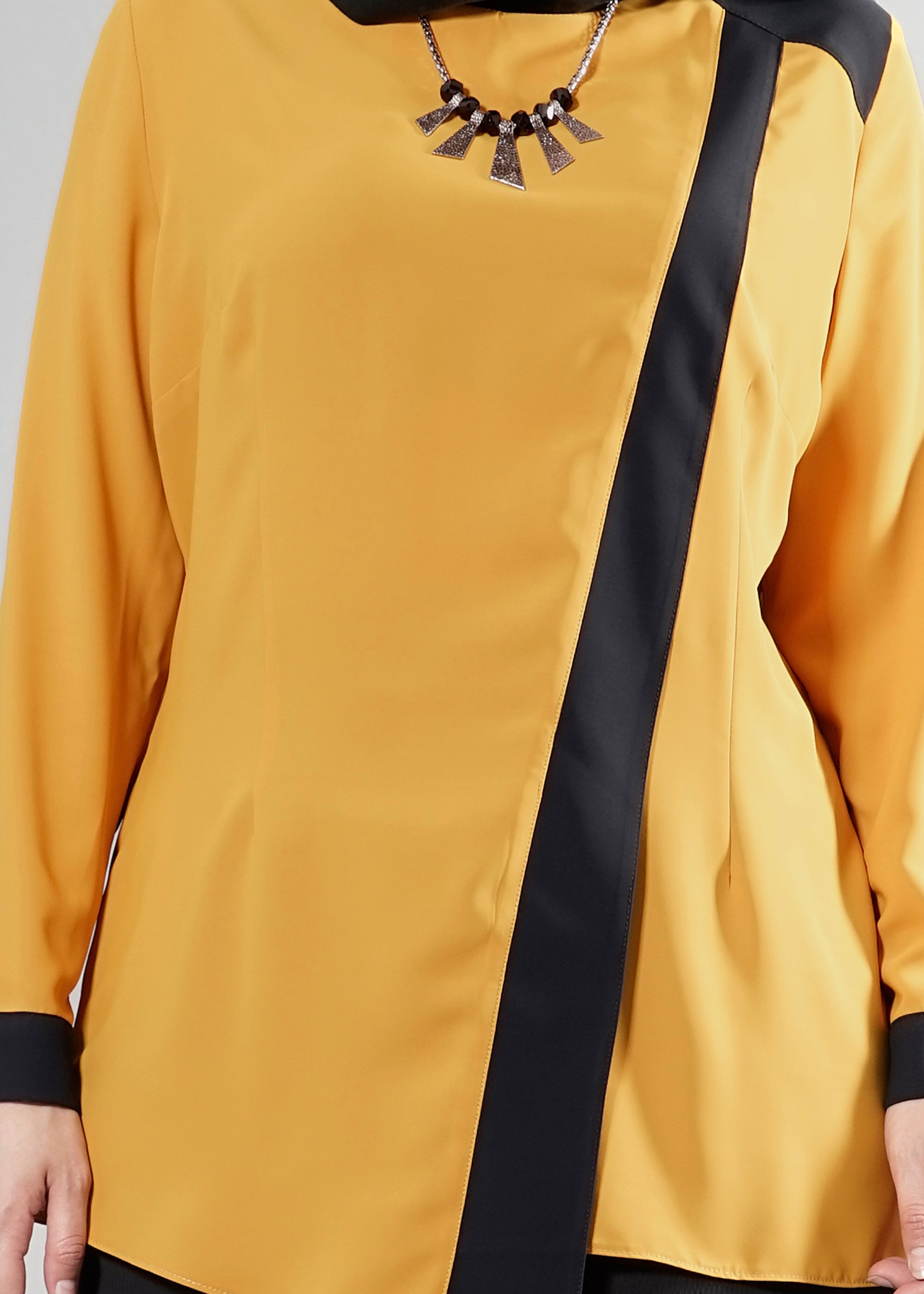 Tesettür giyim SARI 2566 Lora Tesettür Bluz 44/48 TEK42