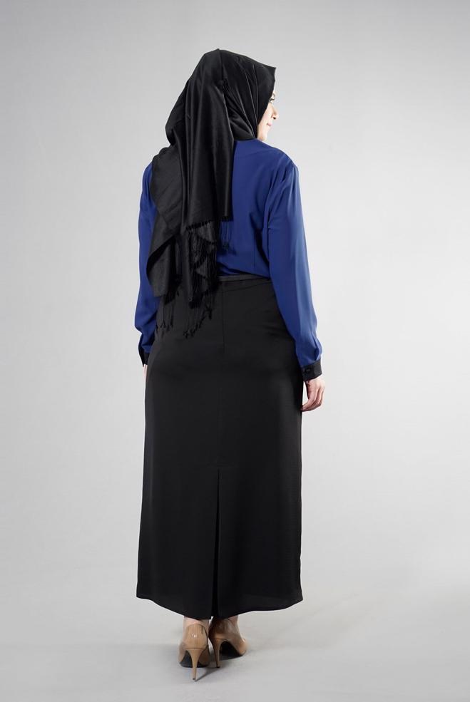 Hijab clothing NAVY BLUE 2566 Lora Tesettür Bluz 44/48 TEK42 - ALVİNA