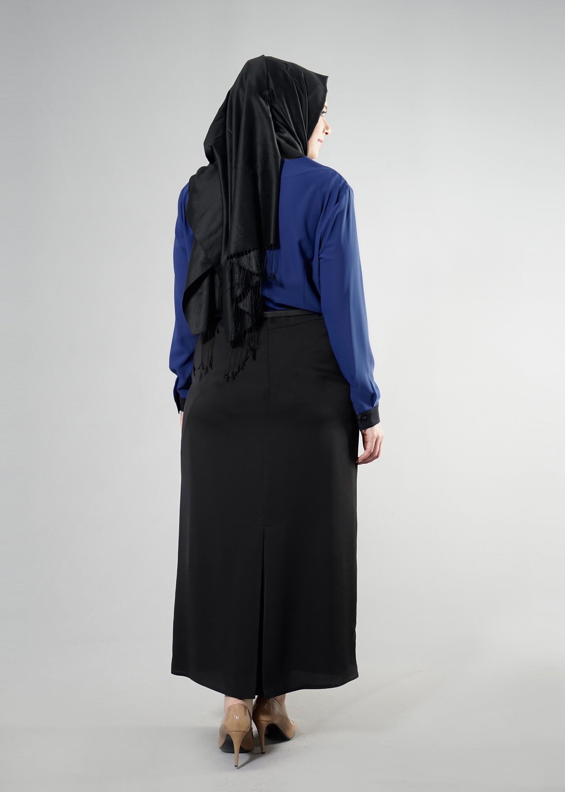 Tesettür giyim LACİVERT 2566 Lora Tesettür Bluz 44/48 TEK42