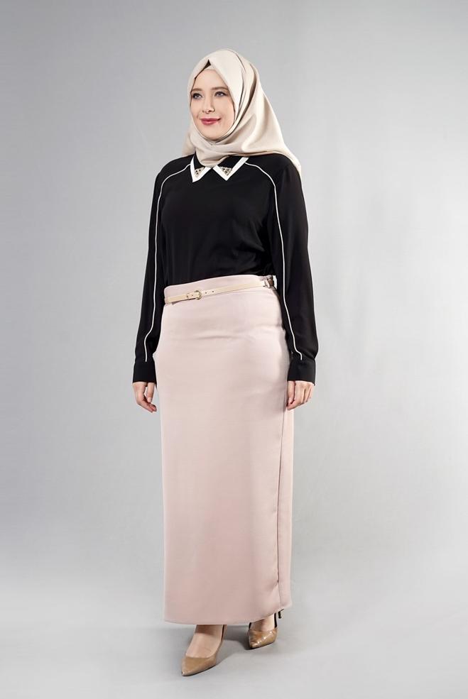 Hijab clothing BLACK 2568 Lima Tesettür Bluz 44/50 TEK46 - ALVİNA
