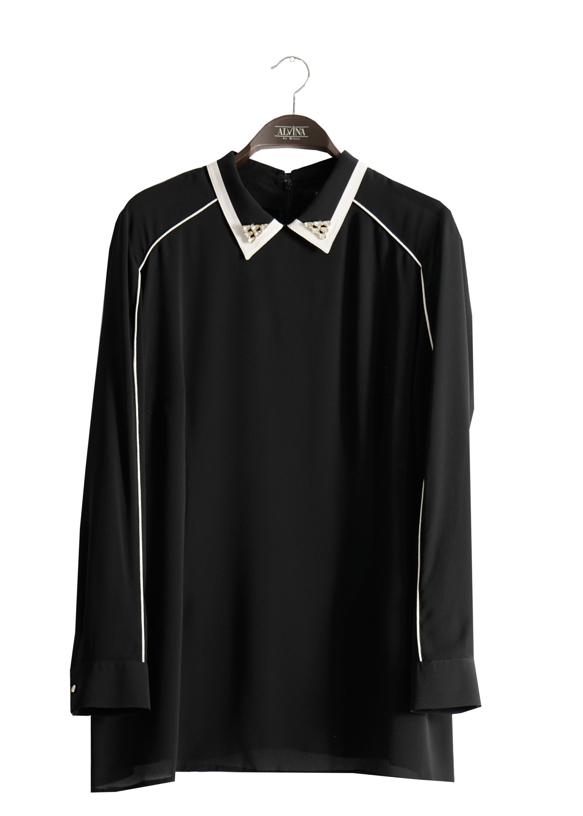 Tesettür giyim SİYAH 2568 Lima Tesettür Bluz 44/50 TEK46