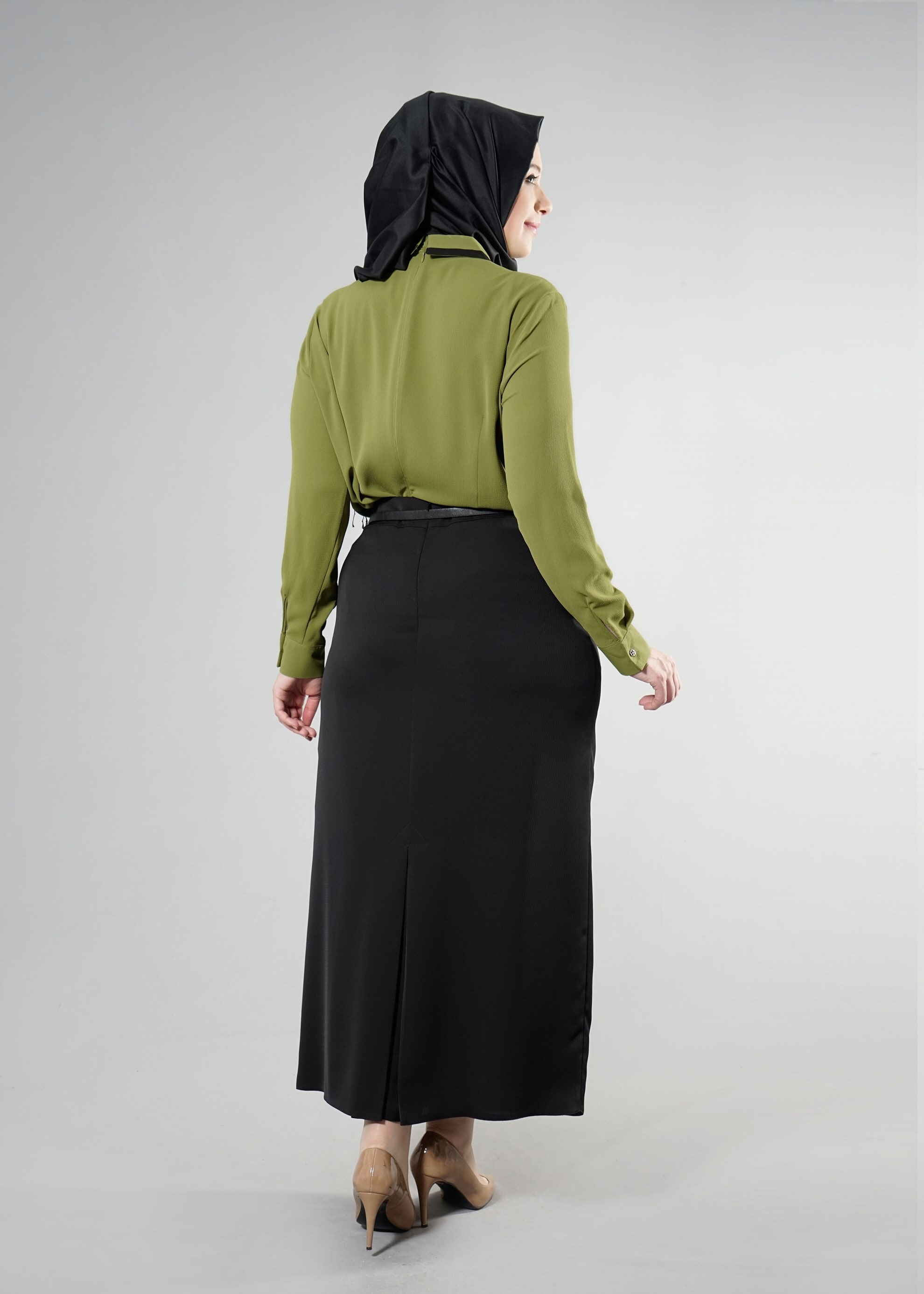 Tesettür giyim YEŞİL 2568 Lima Tesettür Bluz 44/50 TEK46