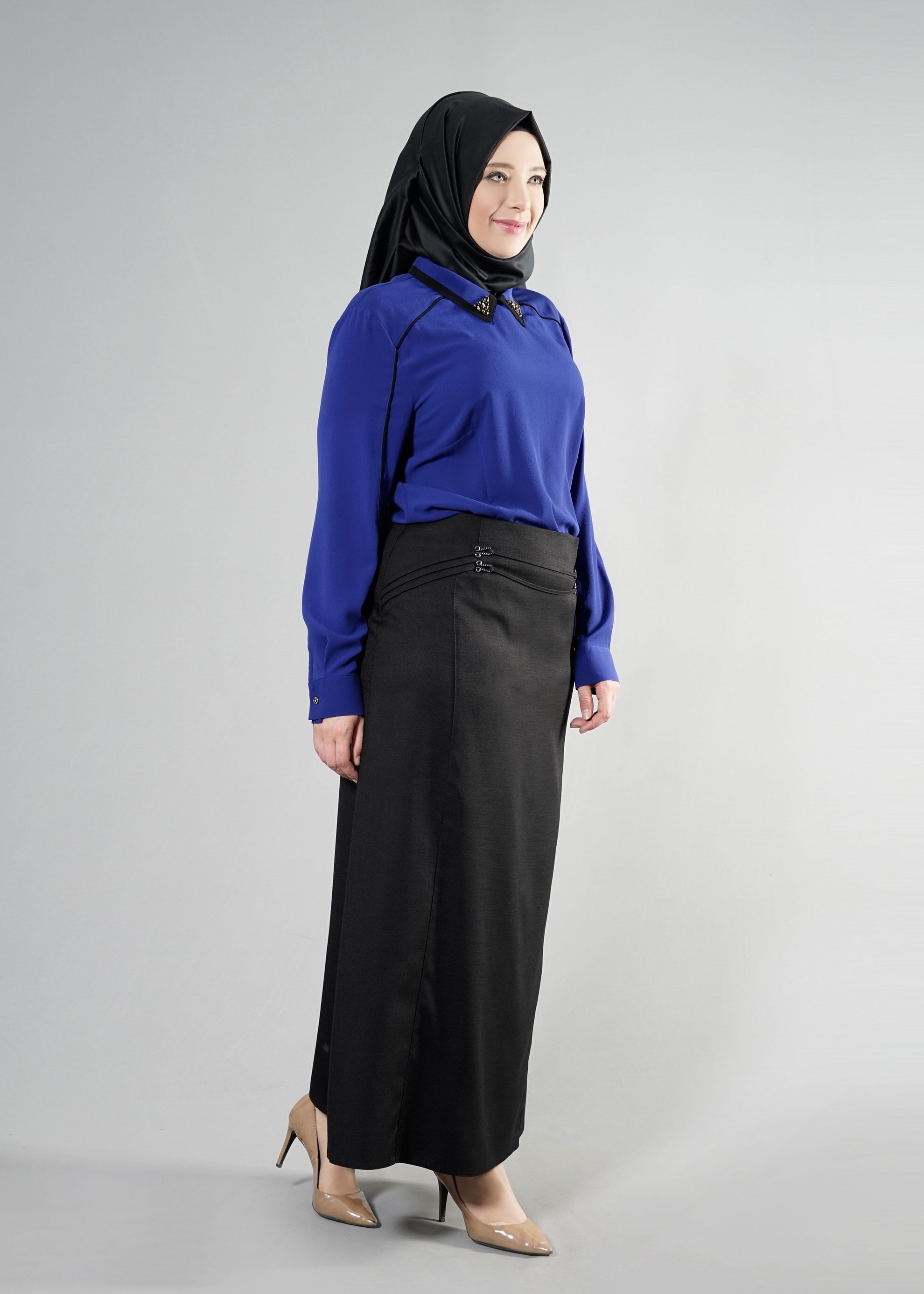 Tesettür giyim LACİVERT 2568 Lima Tesettür Bluz 44/50 TEK46