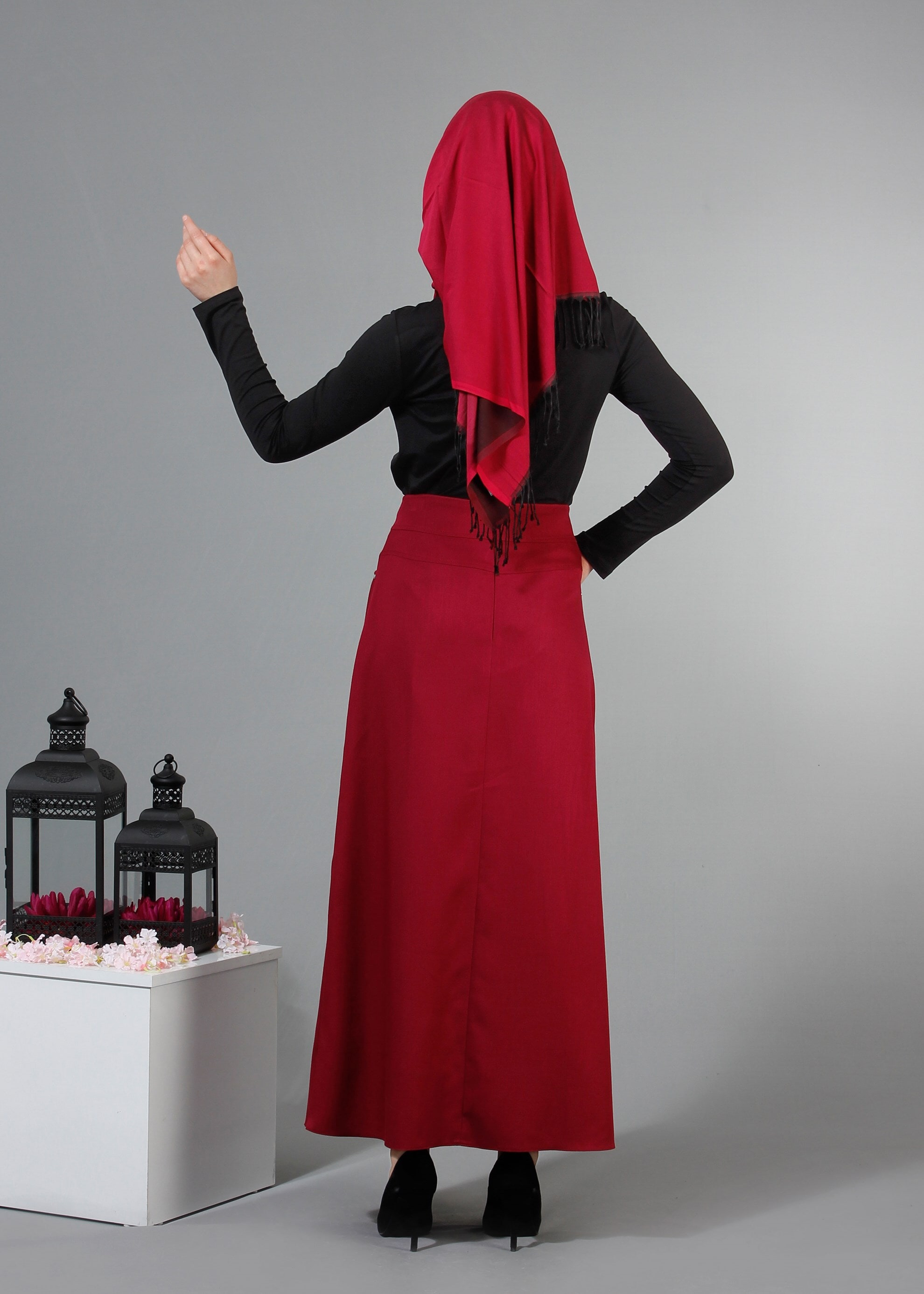 Tesettür giyim SİYAH 4206 New Viskon Lycra Tesettür Bluz 38/44