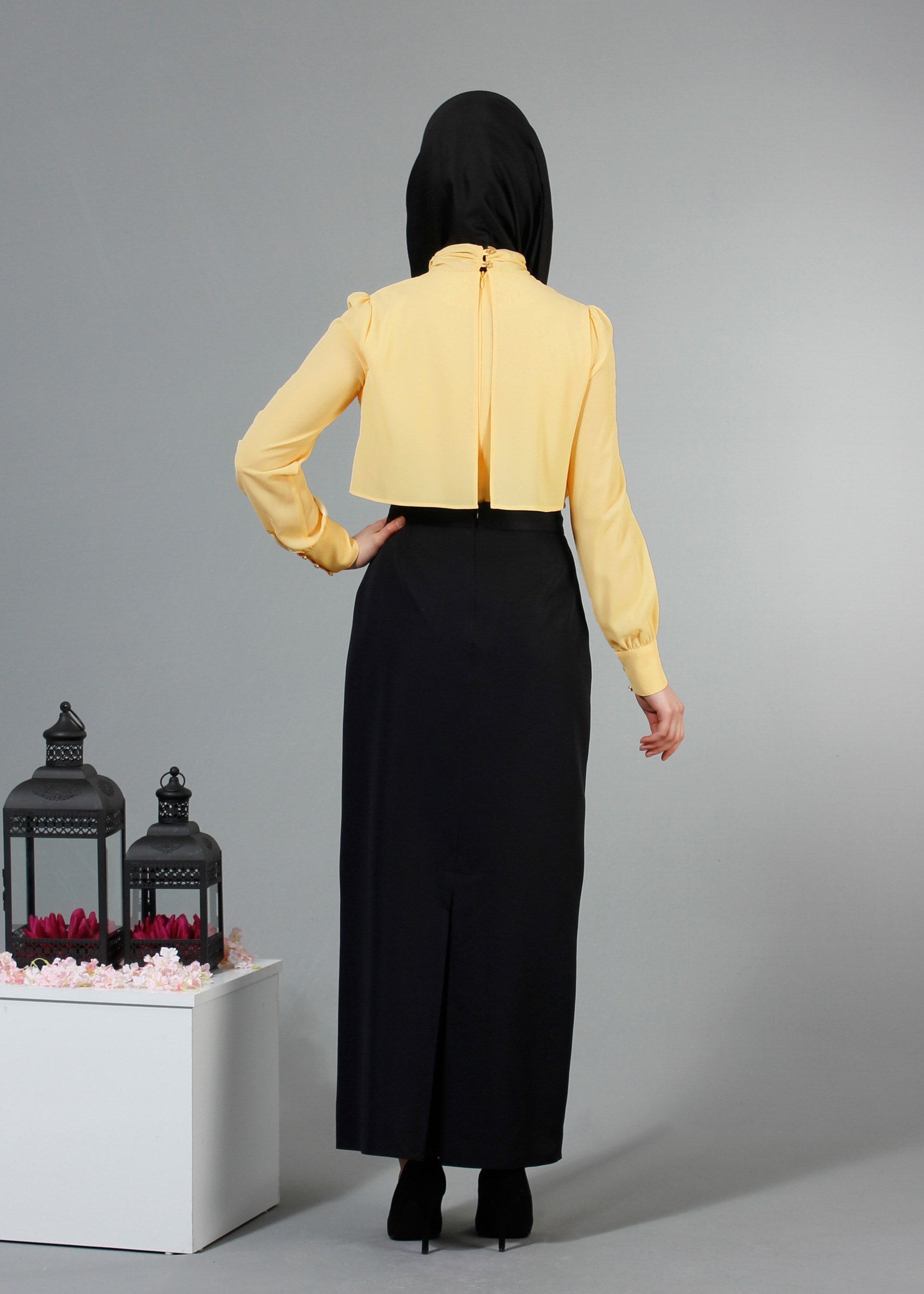 Tesettür giyim SARI 4232 Nişantaşı Tesettür Bluz 36/44(38/40) TEK38