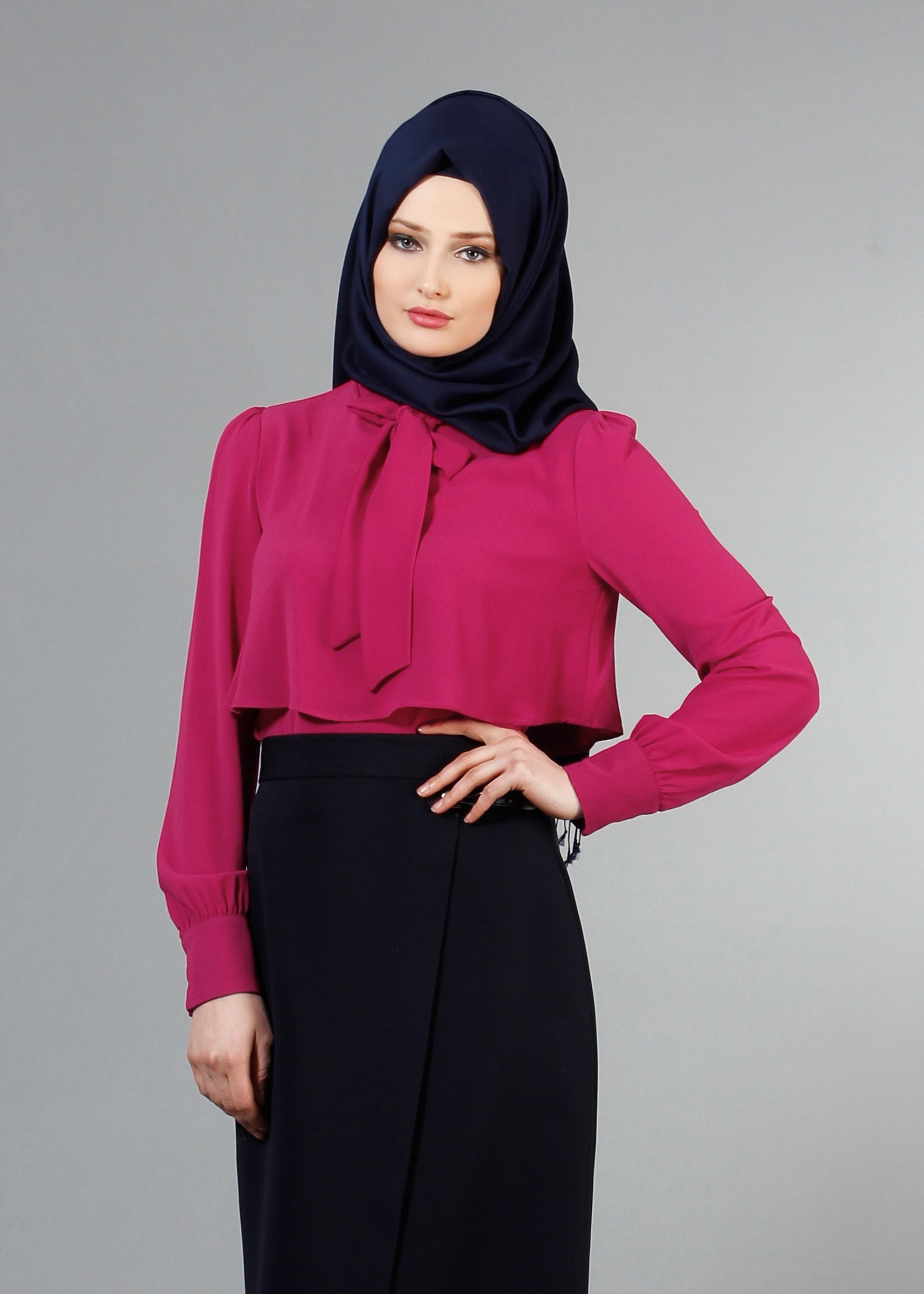 Tesettür giyim FUŞYA 4232 Nişantaşı Tesettür Bluz 36/44(38/40) TEK38