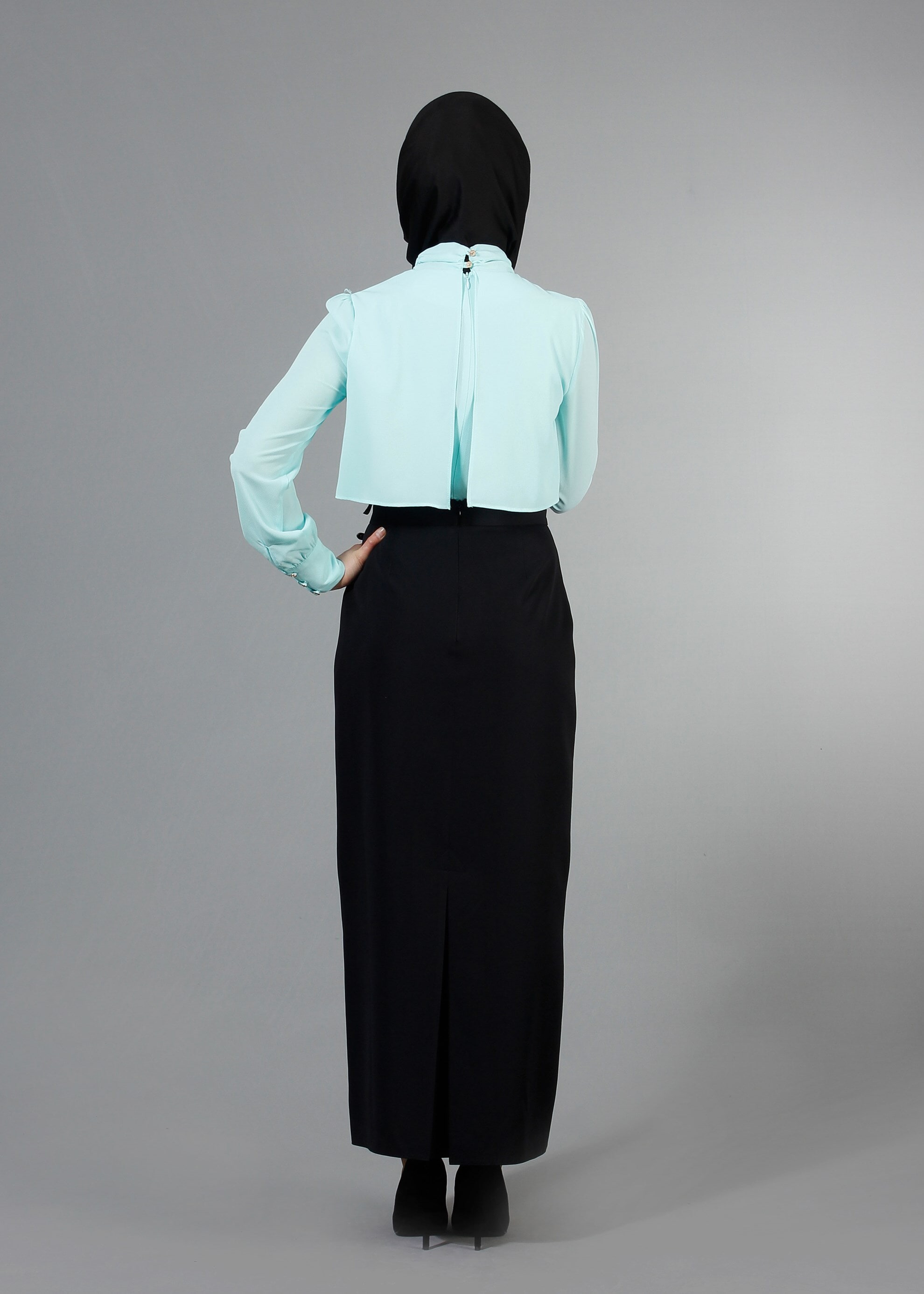 Tesettür giyim YEŞİL 4232 Nişantaşı Tesettür Bluz 36/44(38/40) TEK38