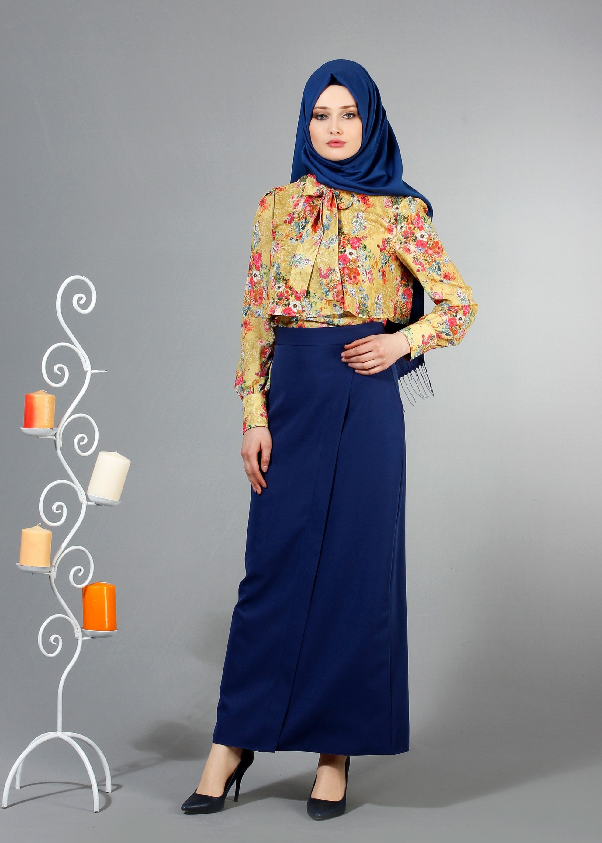 Tesettür giyim SARI 4233 Maglia Tesettür Bluz 36/44(38/40) TEK38