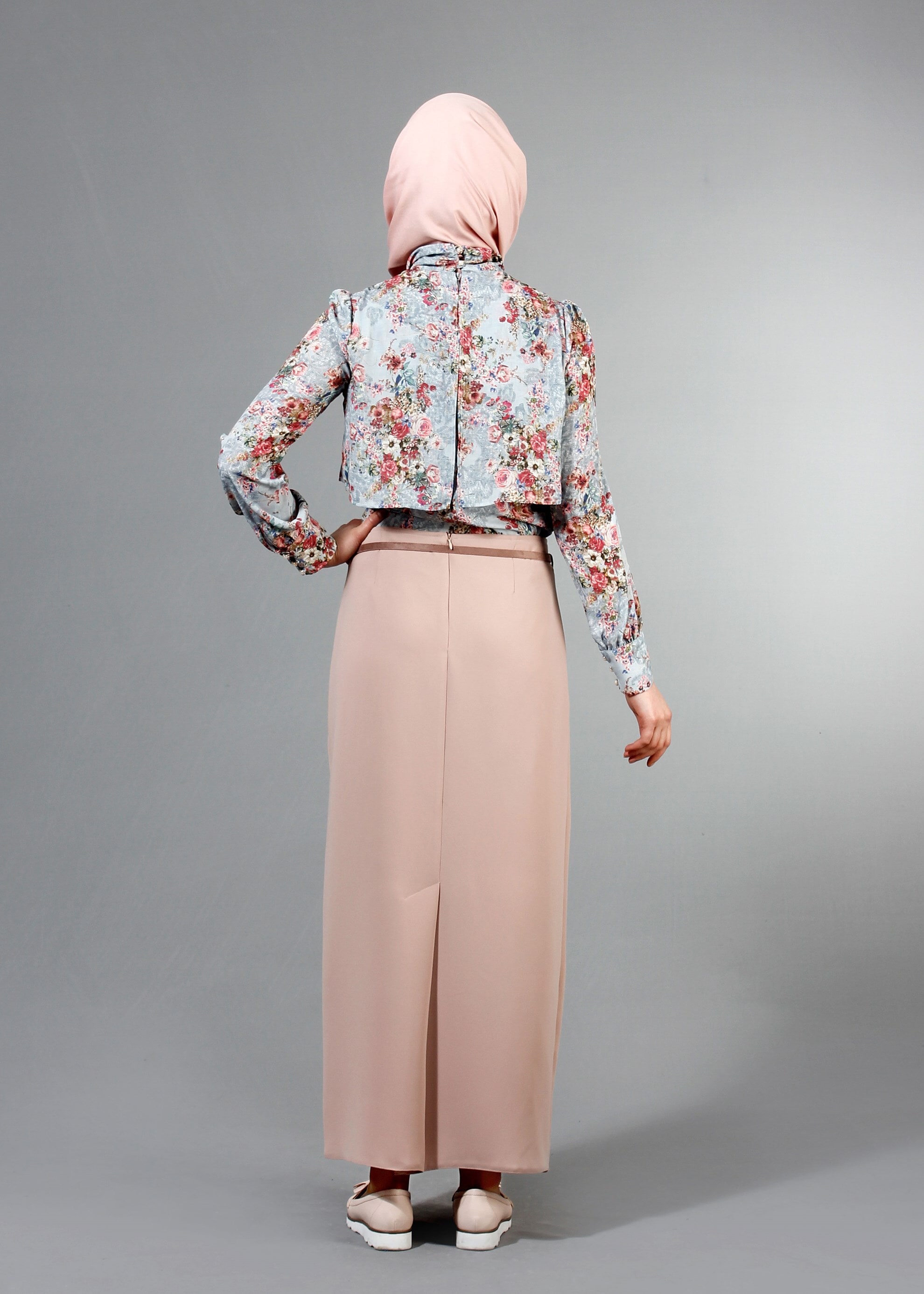 Tesettür giyim MAVİ 4233 Maglia Tesettür Bluz 36/44(38/40) TEK38