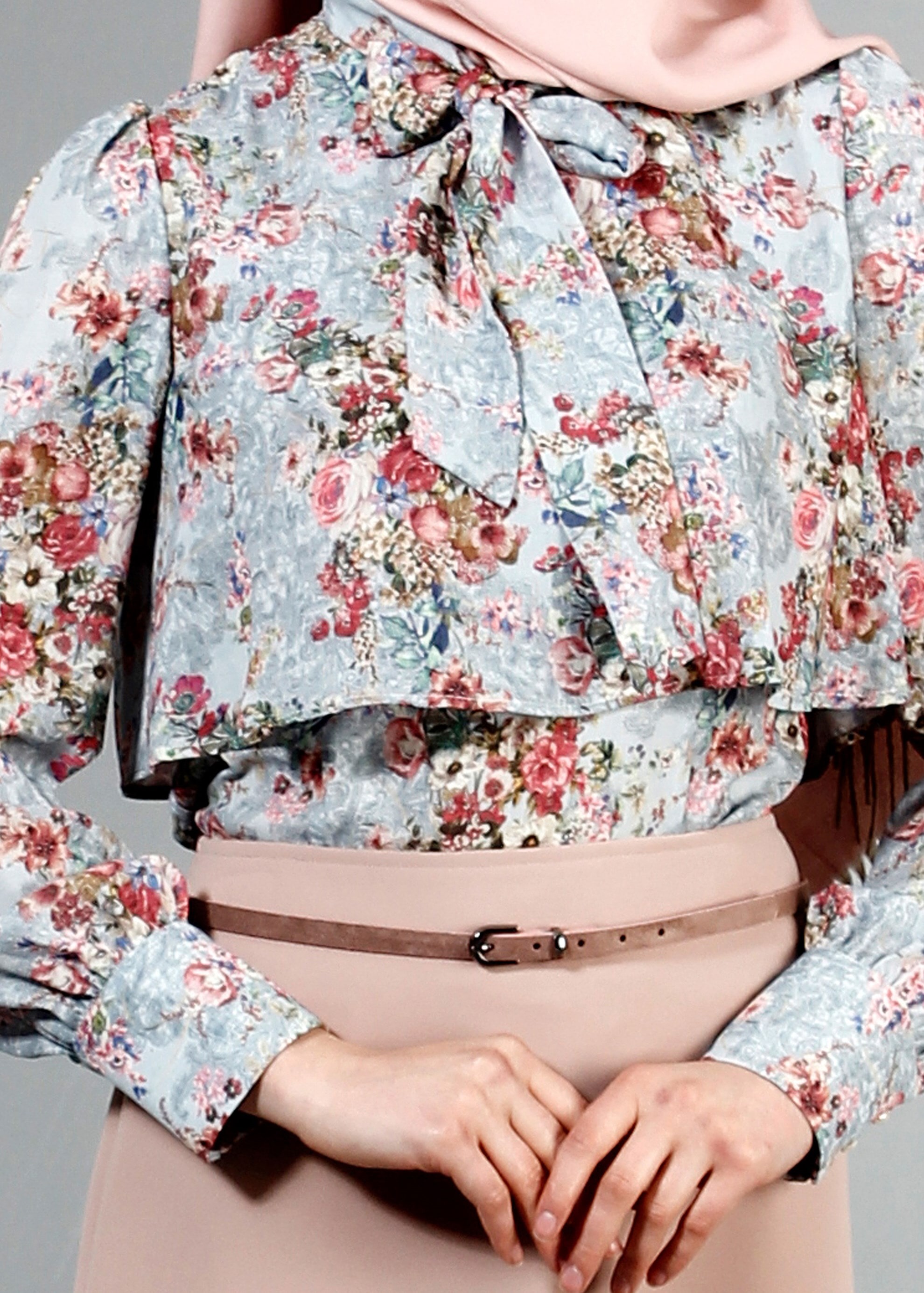 Tesettür giyim MAVİ 4233 Maglia Tesettür Bluz 36/44(38/40) TEK38