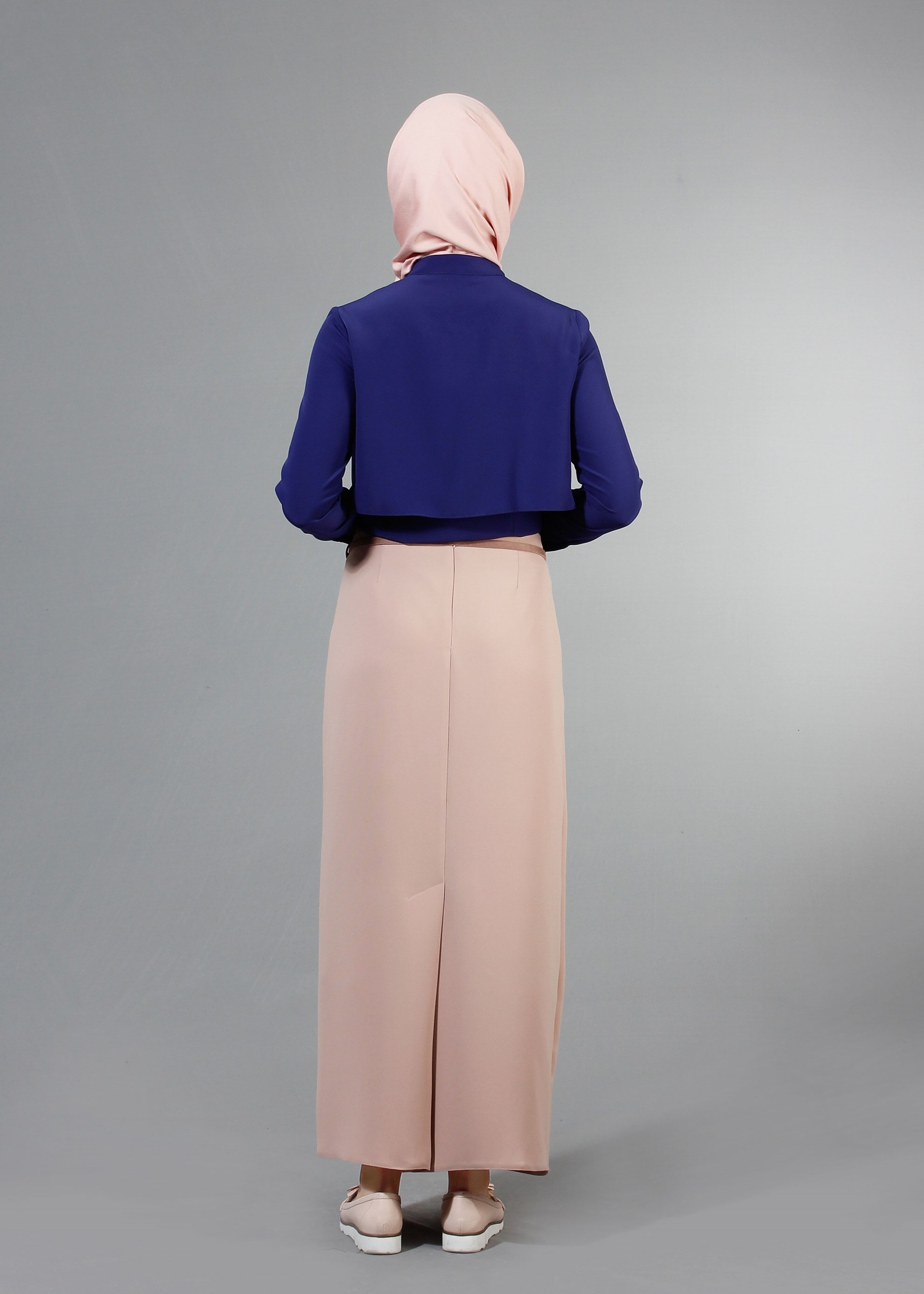 Tesettür giyim LACİVERT BAĞLAMA DETAYLI BLUZ 4237