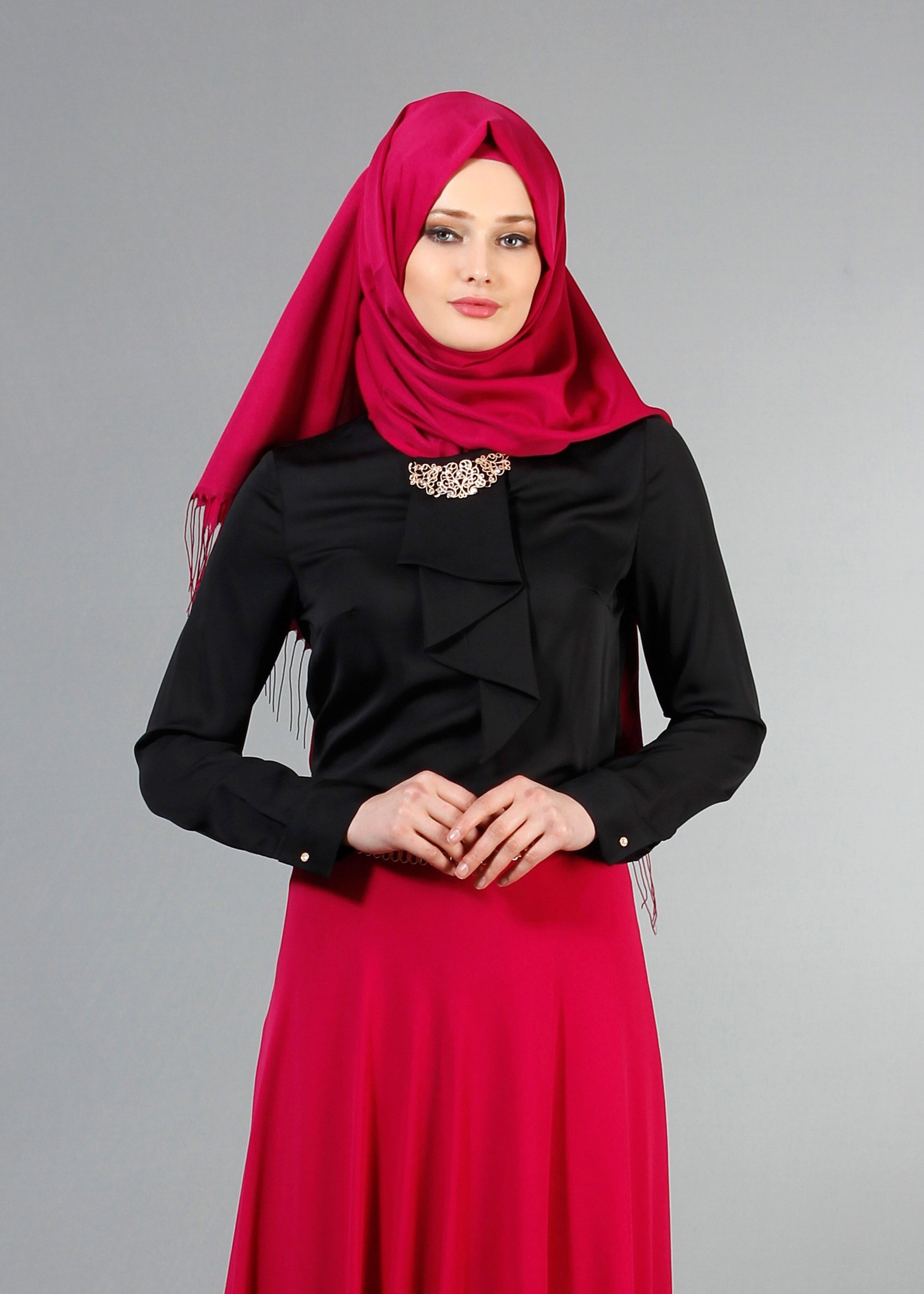 Tesettür giyim SİYAH 4239 Nepal Tesettür Bluz 38/46 TEK40