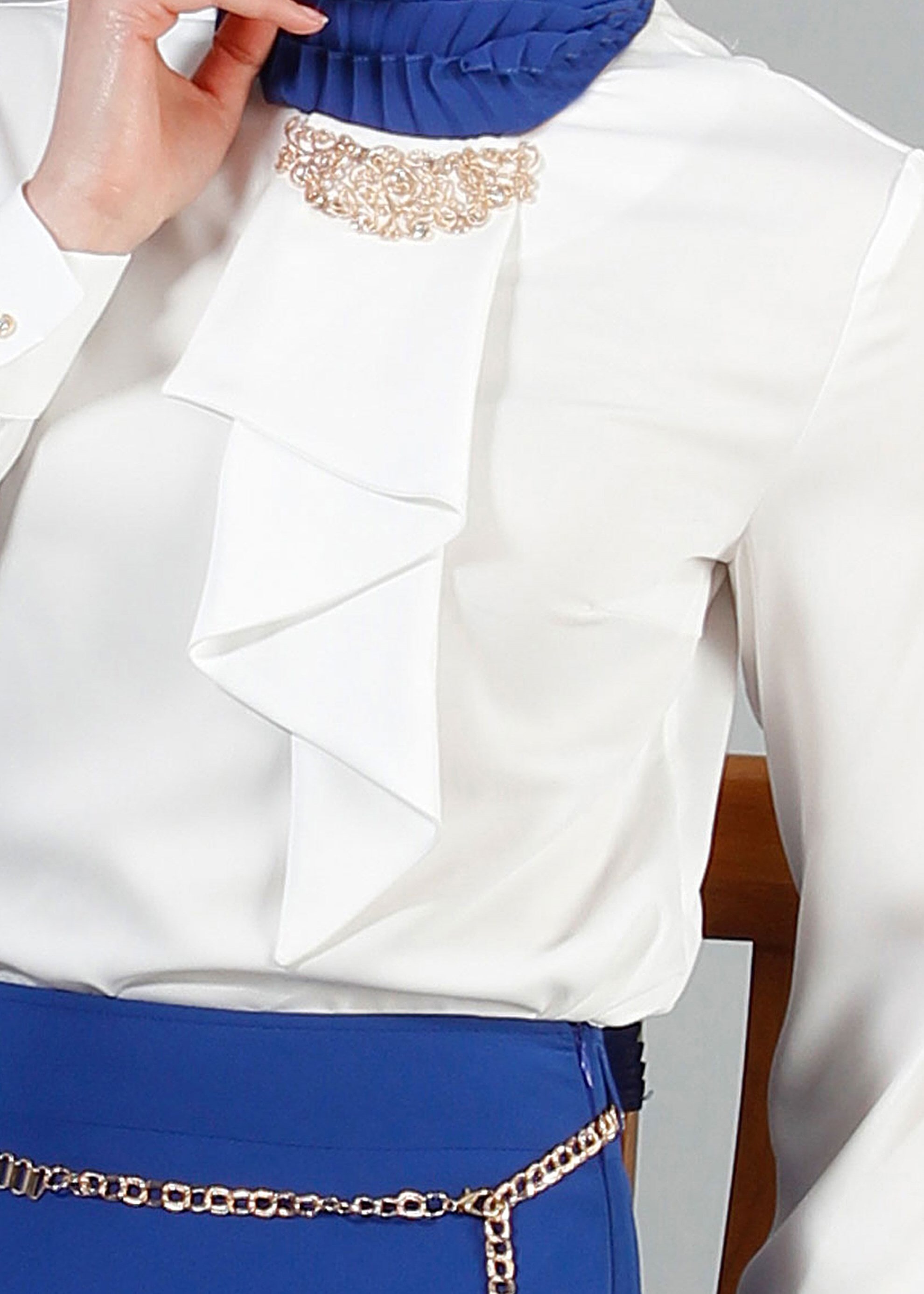 Tesettür giyim BEYAZ 4239 Nepal Tesettür Bluz 38/46 TEK40