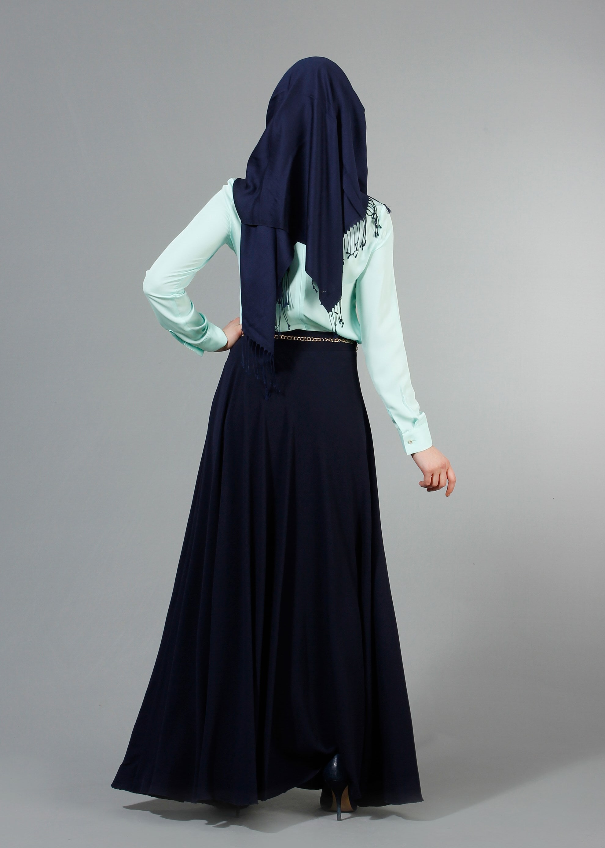 Tesettür giyim YEŞİL 4239 Nepal Tesettür Bluz 38/46 TEK40