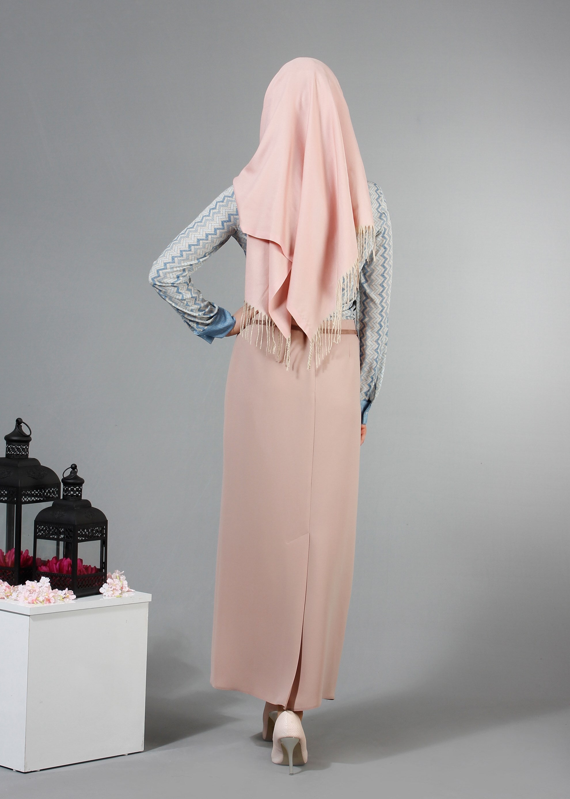 Tesettür giyim MAVİ 4276 Maglia Tesettür Bluz 38/44 TEK36