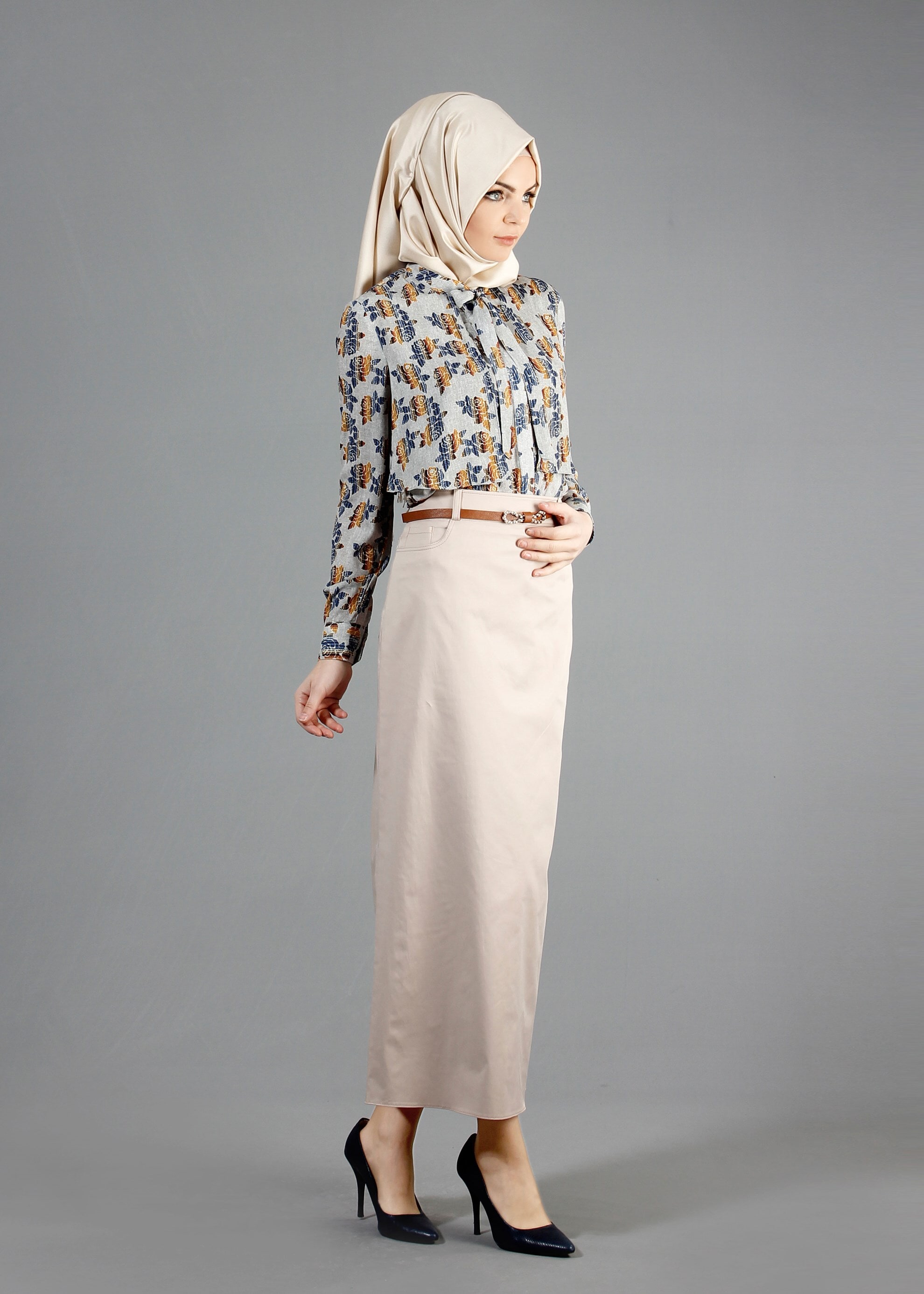 Tesettür giyim GRİ 4309 Maglia Tesettür Bluz 36/42(38-40) TEK36