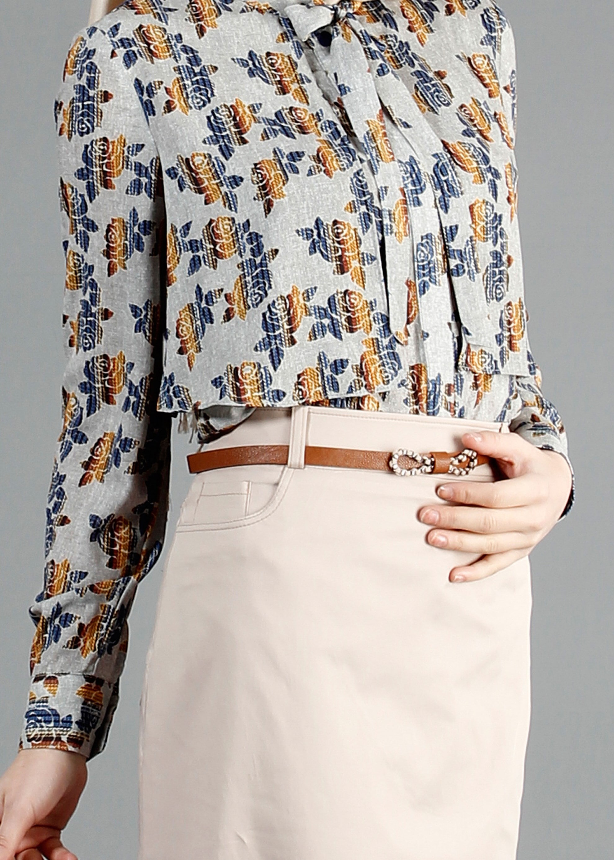 Tesettür giyim GRİ 4309 Maglia Tesettür Bluz 36/42(38-40) TEK36