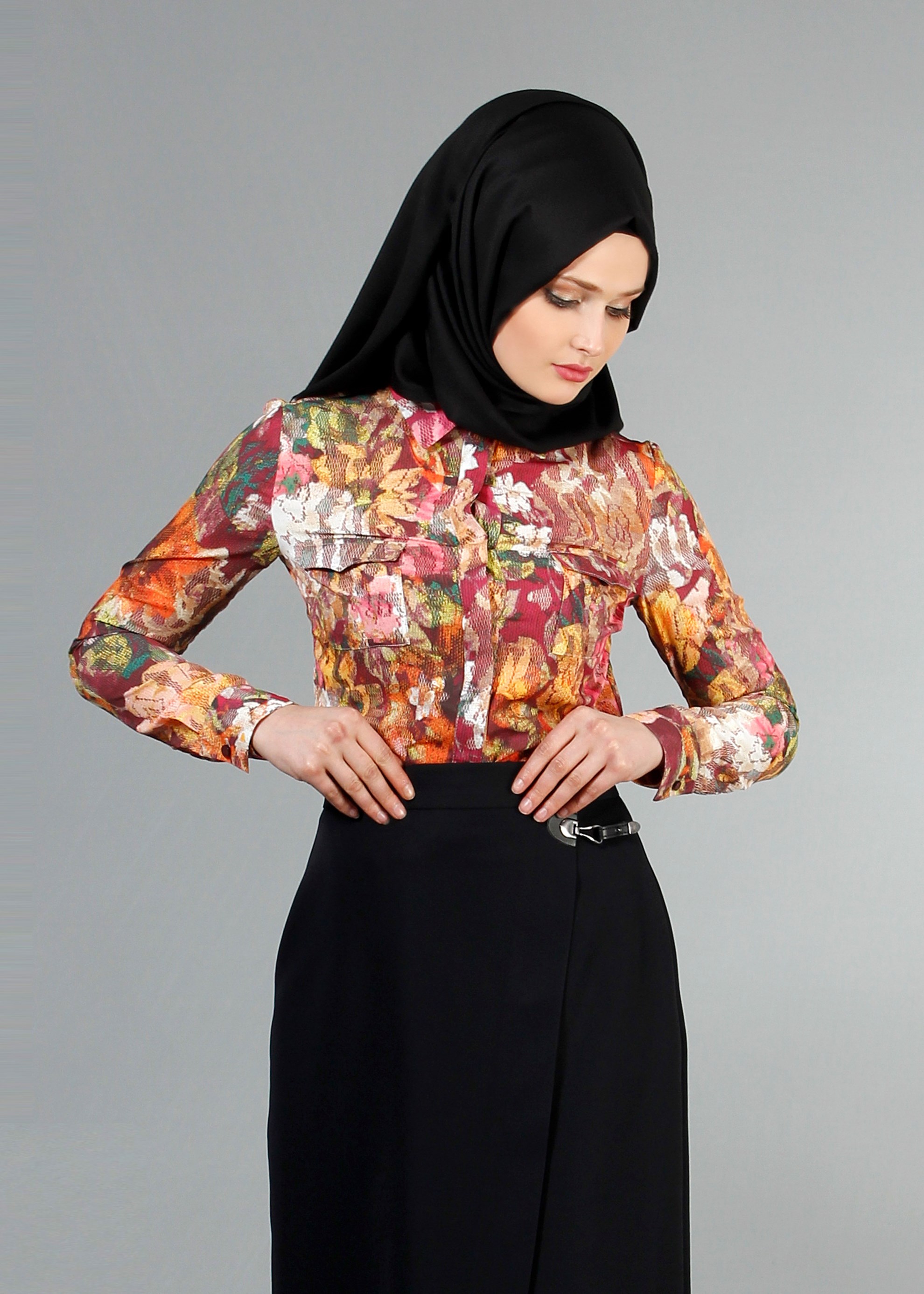 Tesettür giyim BORDO 4310 Maglia Tesettür Bluz 36/44(38/40) TEK42