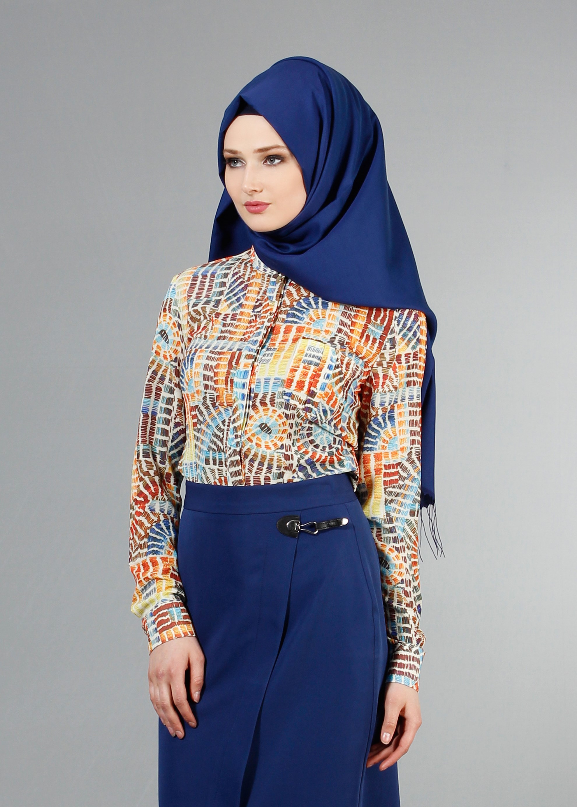 Tesettür giyim TURUNCU 4373 Capri Tesettür Bluz 38/46