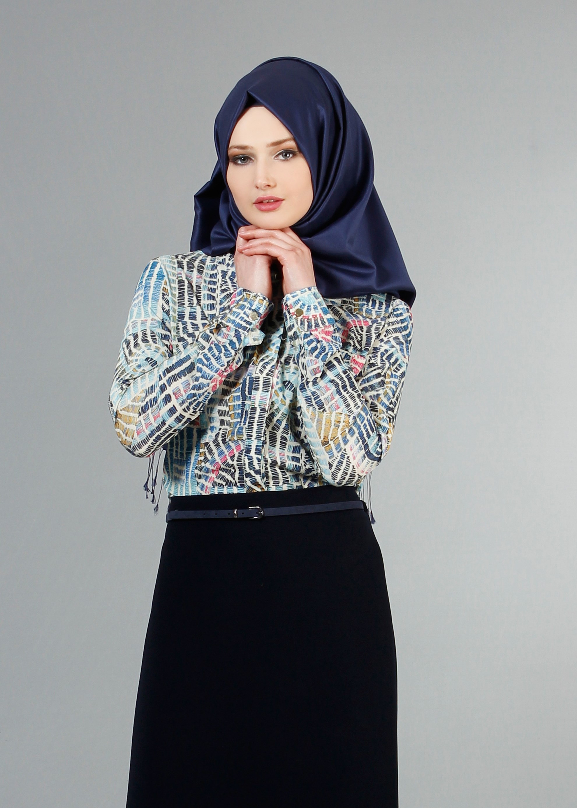 Tesettür giyim MAVİ 4373 Capri Tesettür Bluz 38/46