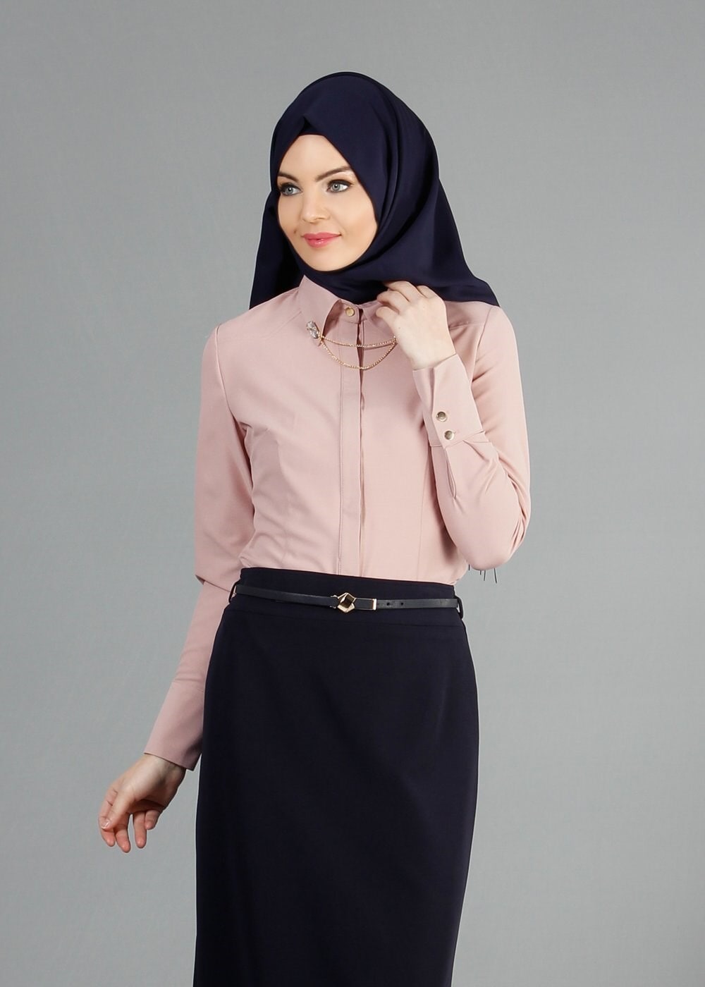 Tesettür giyim PUDRA 4374 Rida Tesettür Bluz 38/46 TEK40