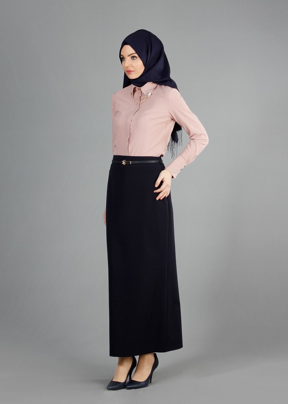 Tesettür giyim PUDRA 4374 Rida Tesettür Bluz 38/46 TEK40