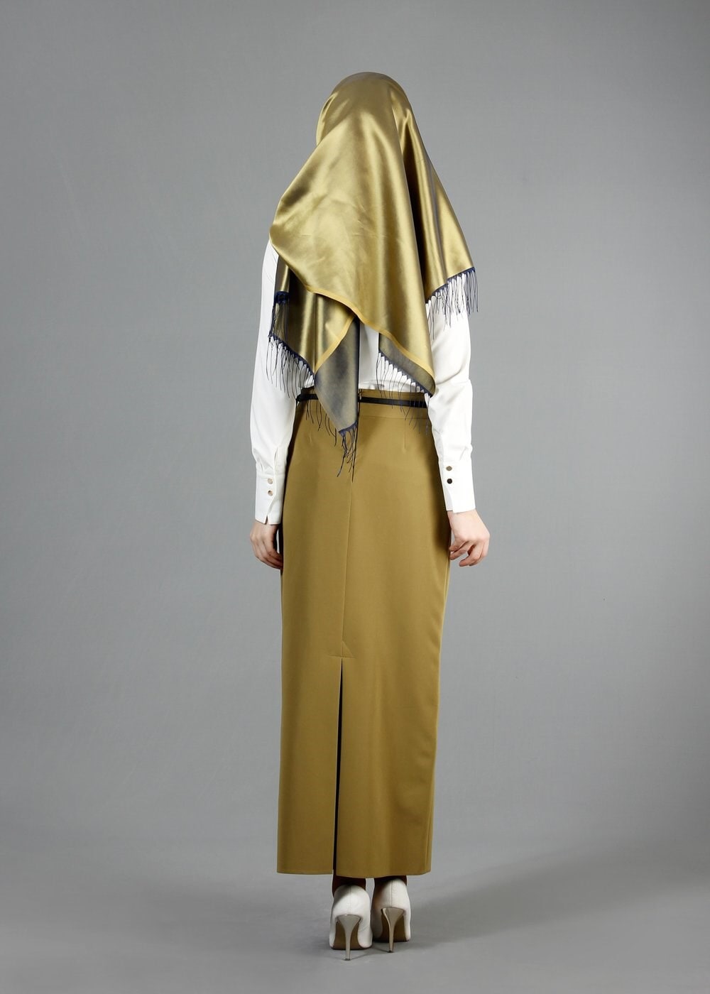 Tesettür giyim BEYAZ 4374 Rida Tesettür Bluz 38/46 TEK40