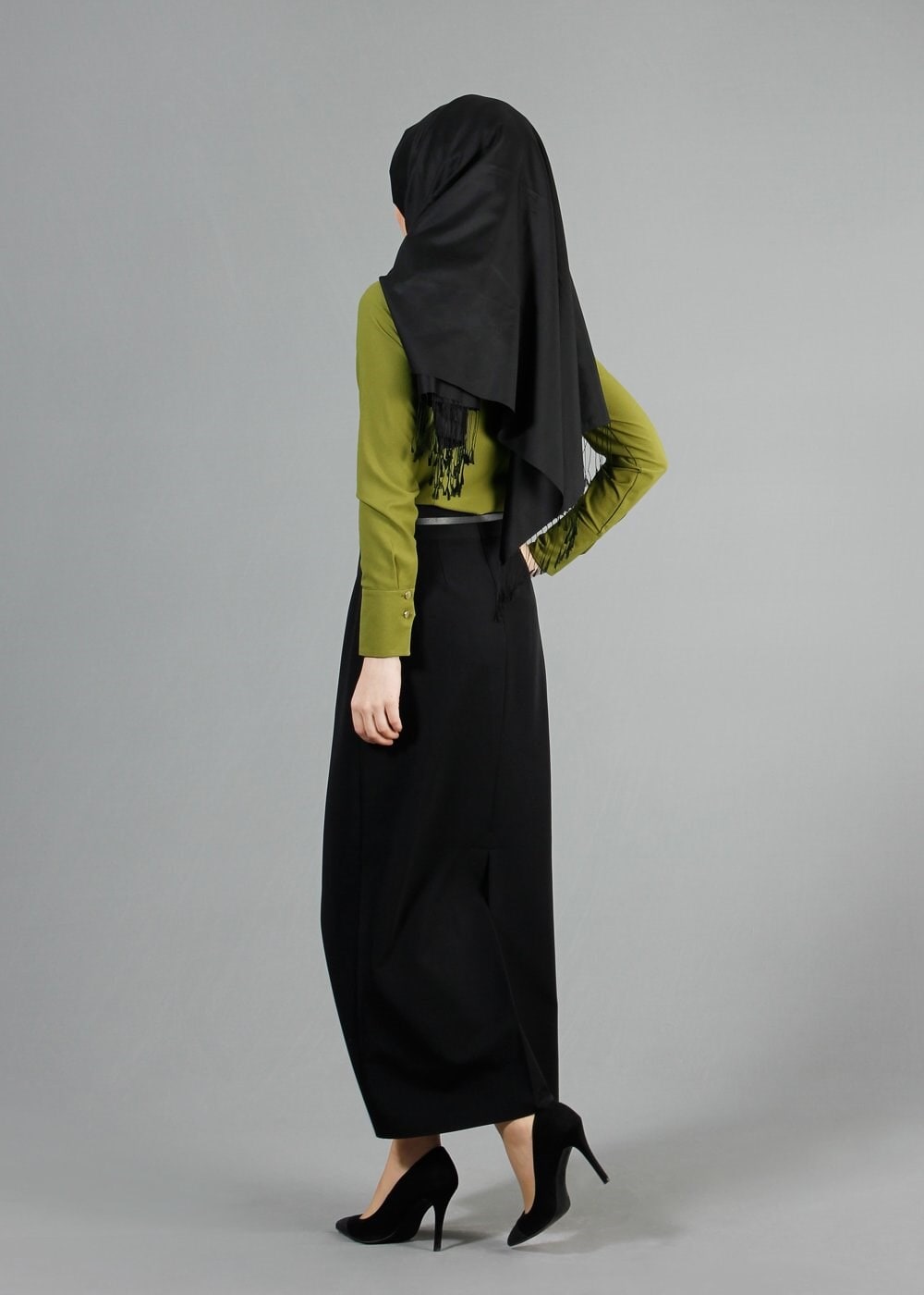 Tesettür giyim YEŞİL 4374 Rida Tesettür Bluz 38/46 TEK40