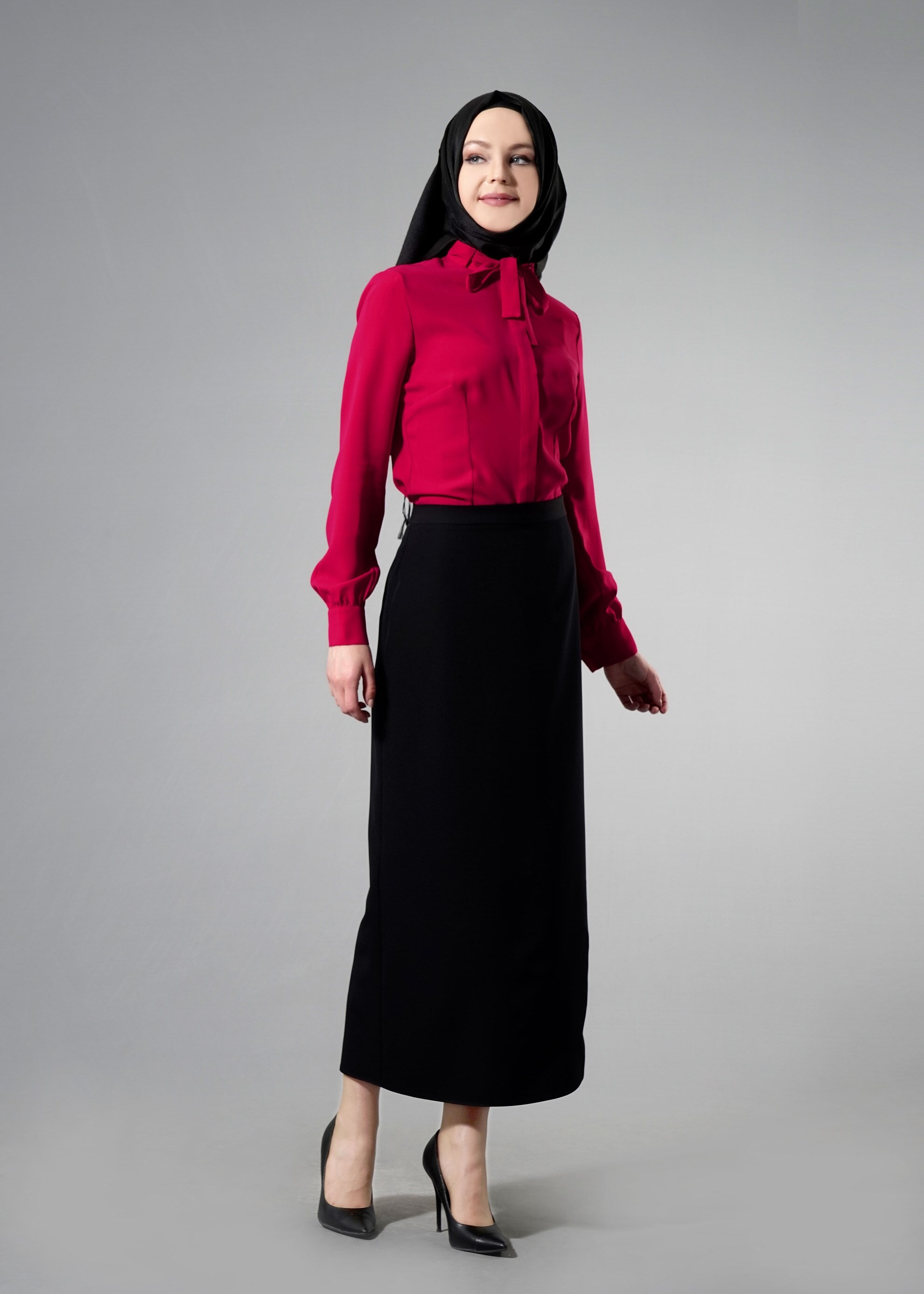 Tesettür giyim FUŞYA 4375 Portre Tesettür Bluz 38/46 TEK36