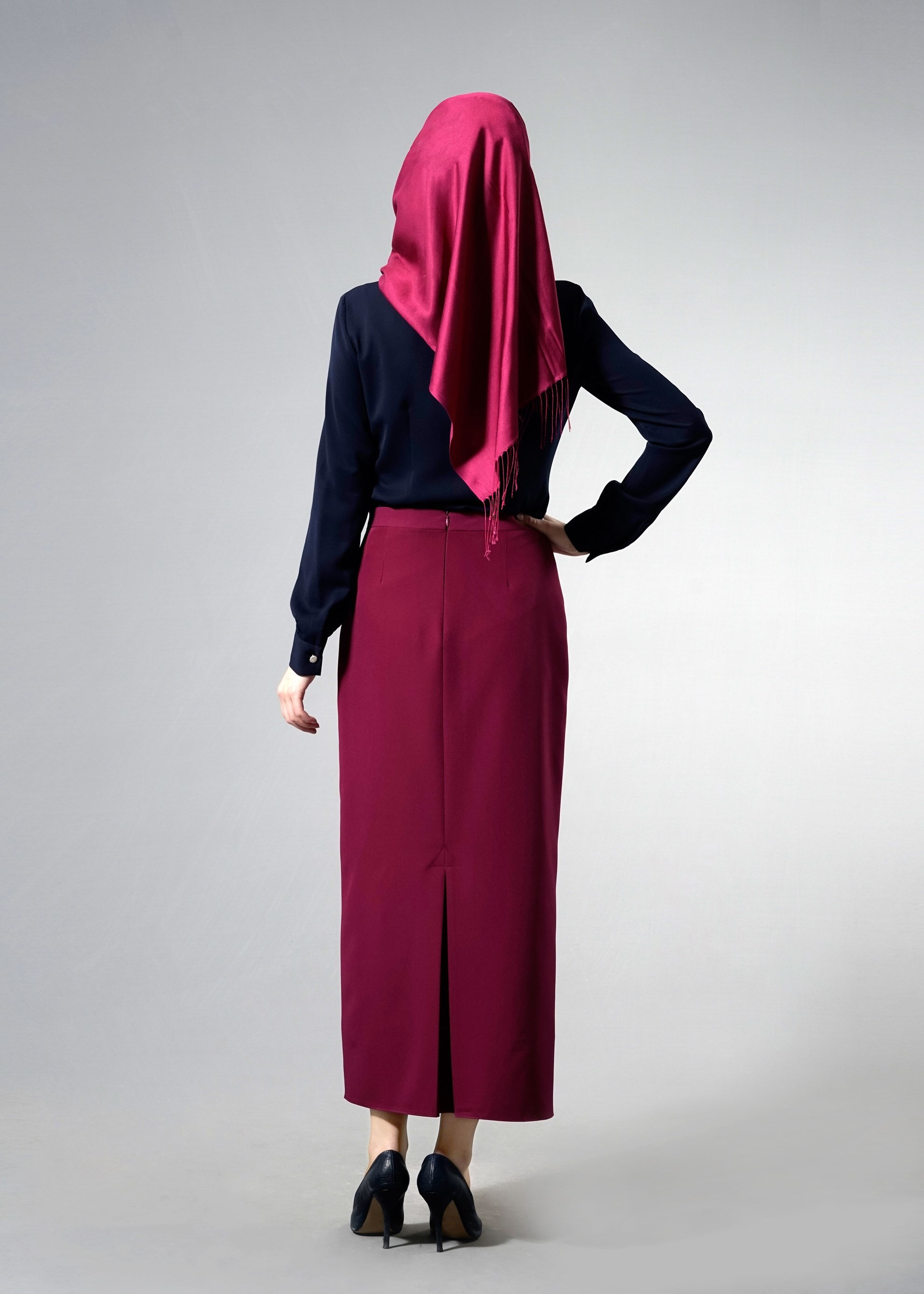 Tesettür giyim LACİVERT 4375 Portre Tesettür Bluz 38/46 TEK36